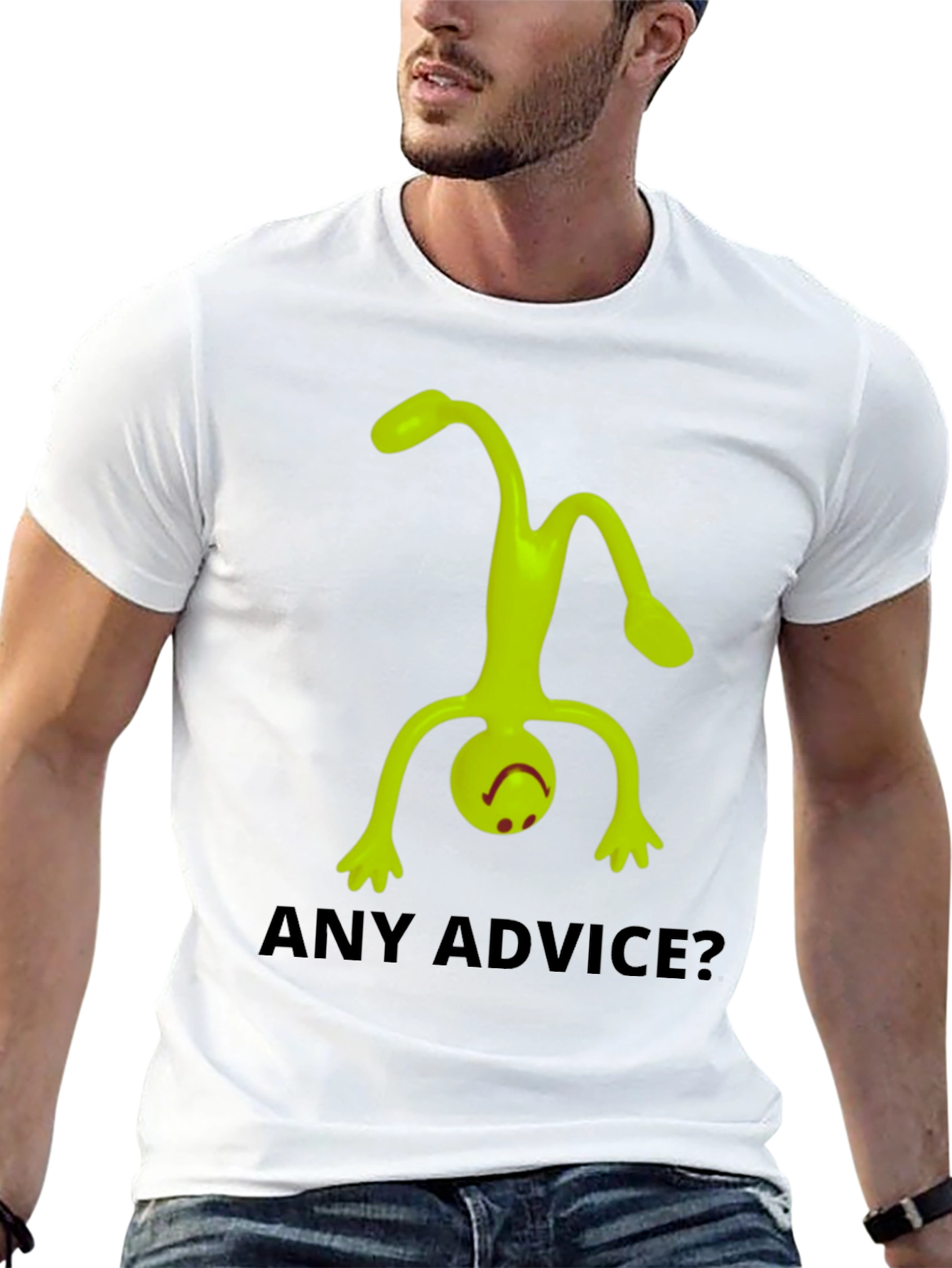 Black Any Advice? Funny Graphic Tee view 13