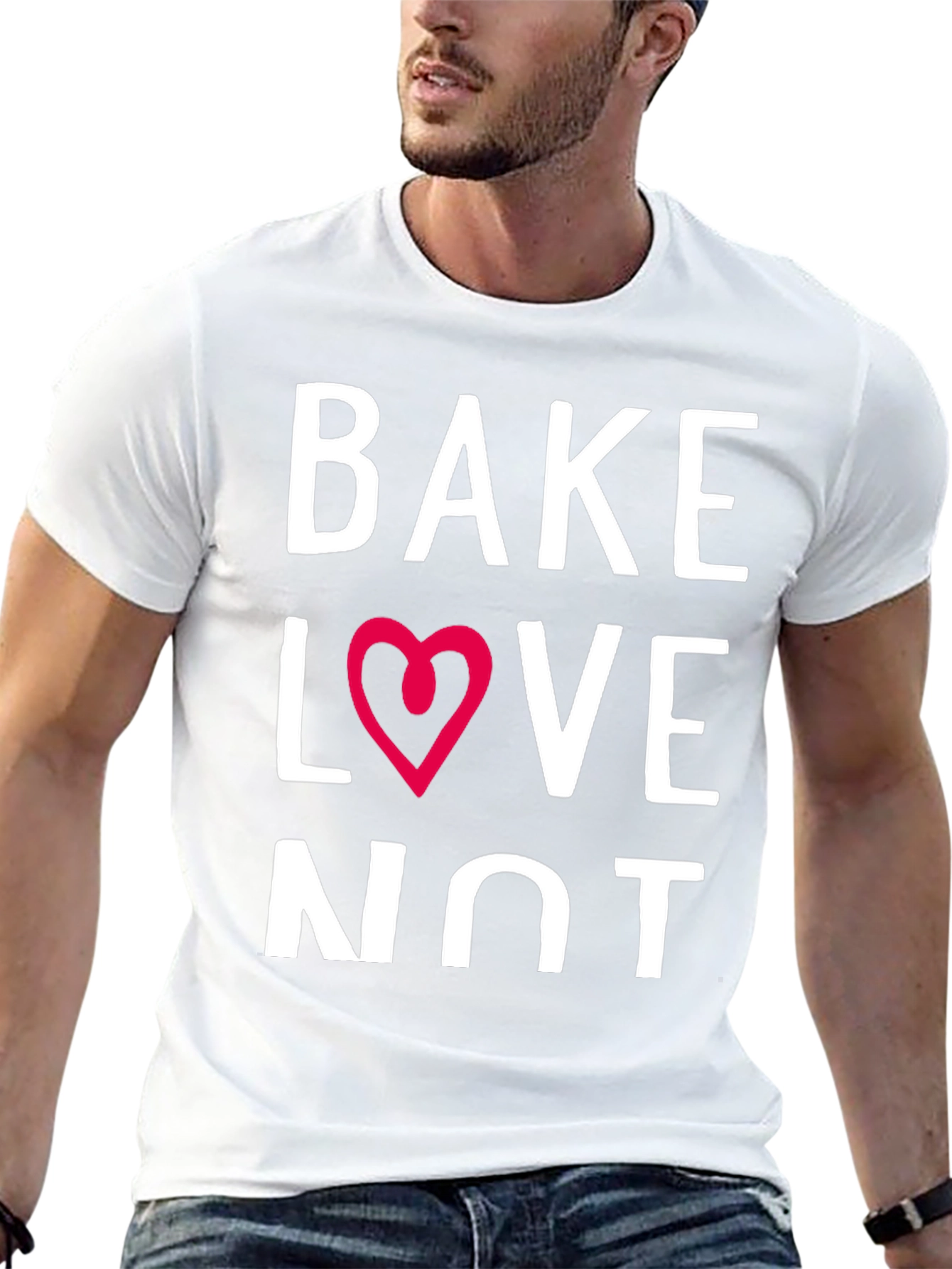 Black Bake Love Not T-Shirt - Black Crew Neck Short Sleeve view 13