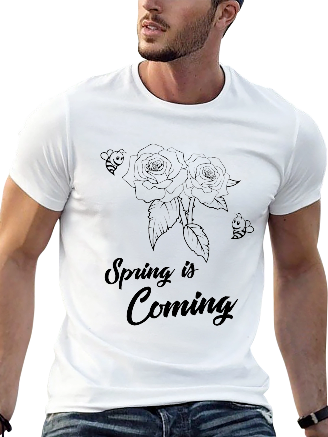 Black Spring is Coming Black Graphic Tee view 13