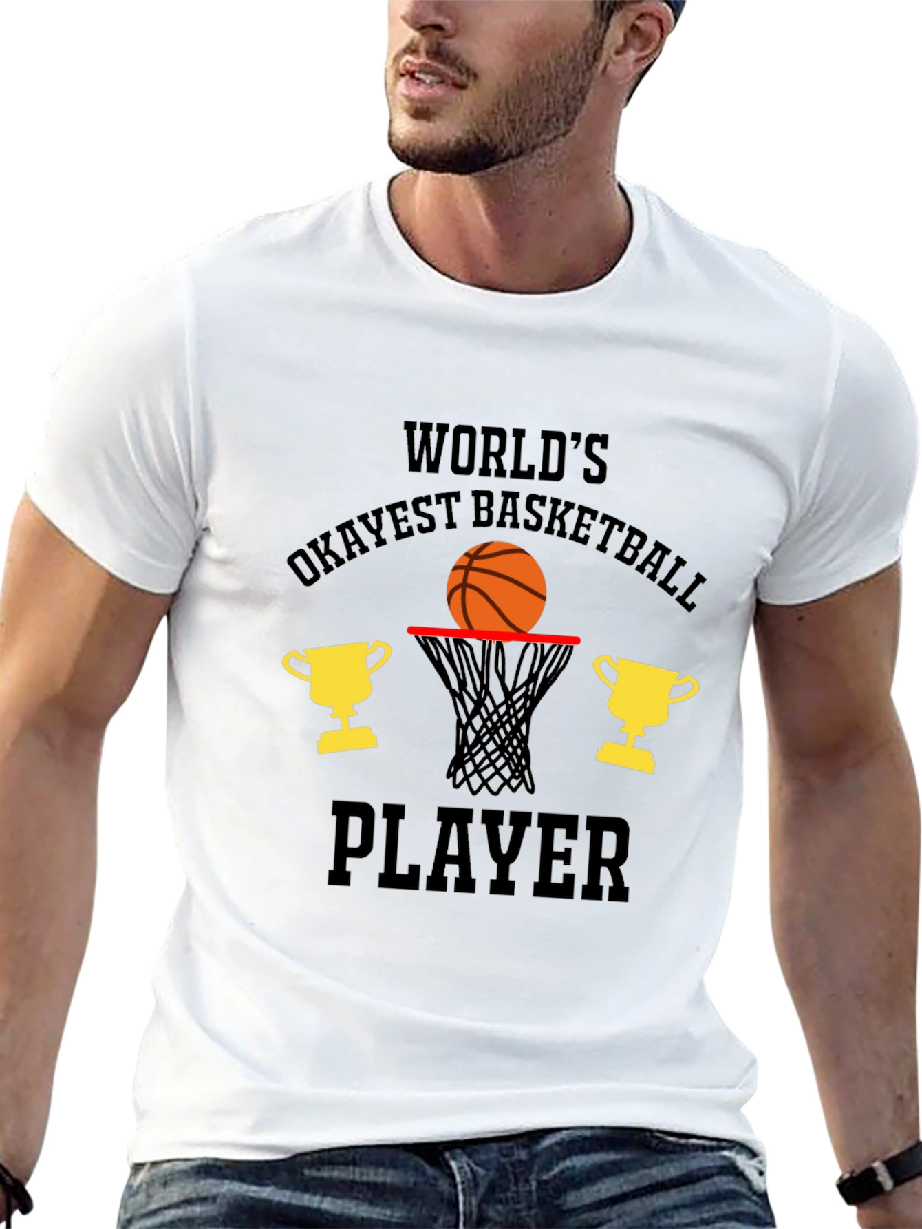 Black Okayest Basketball Player T-Shirt view 13