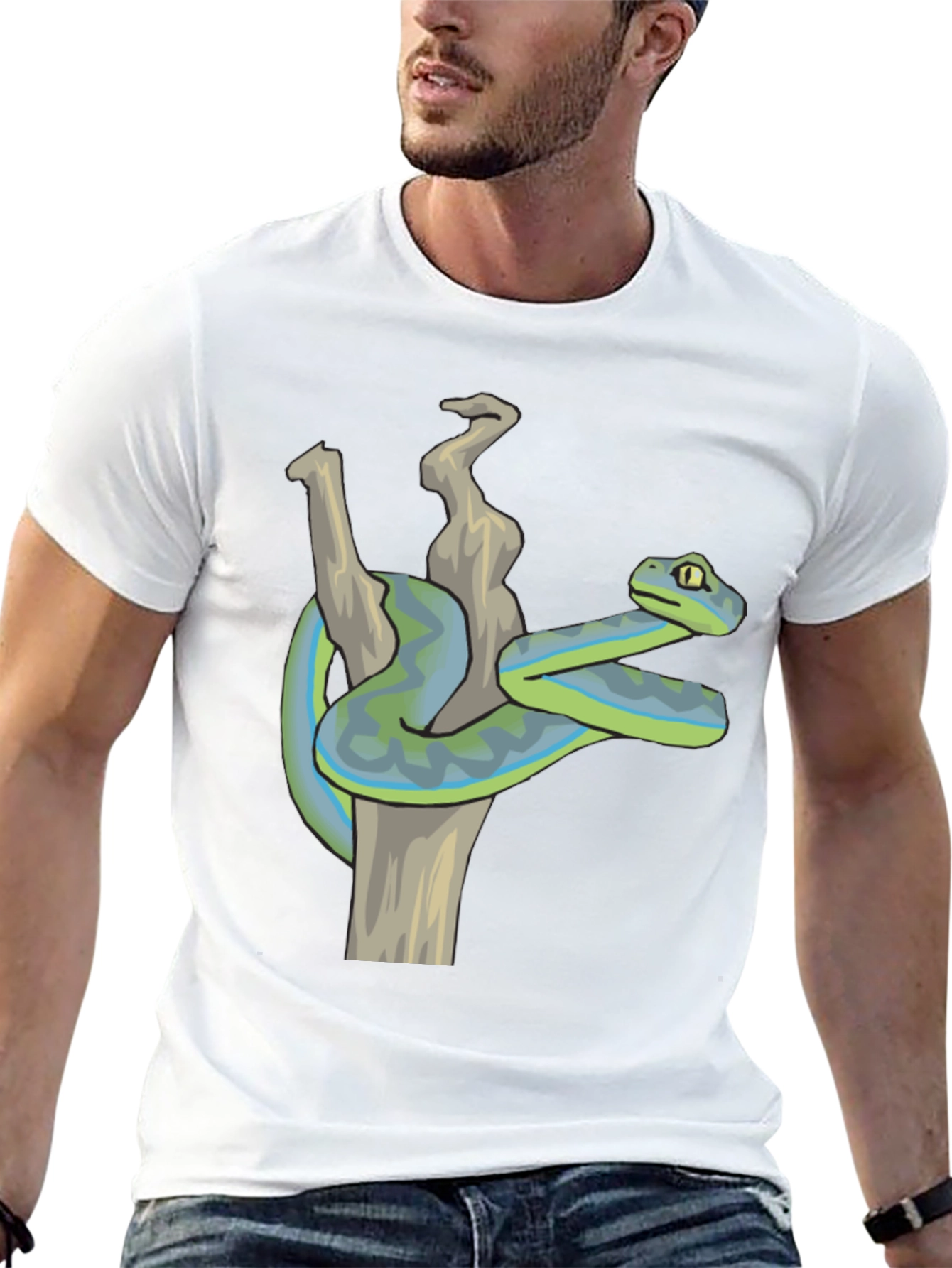 Black Snake T-Shirt: Reptile Art Tee view 13