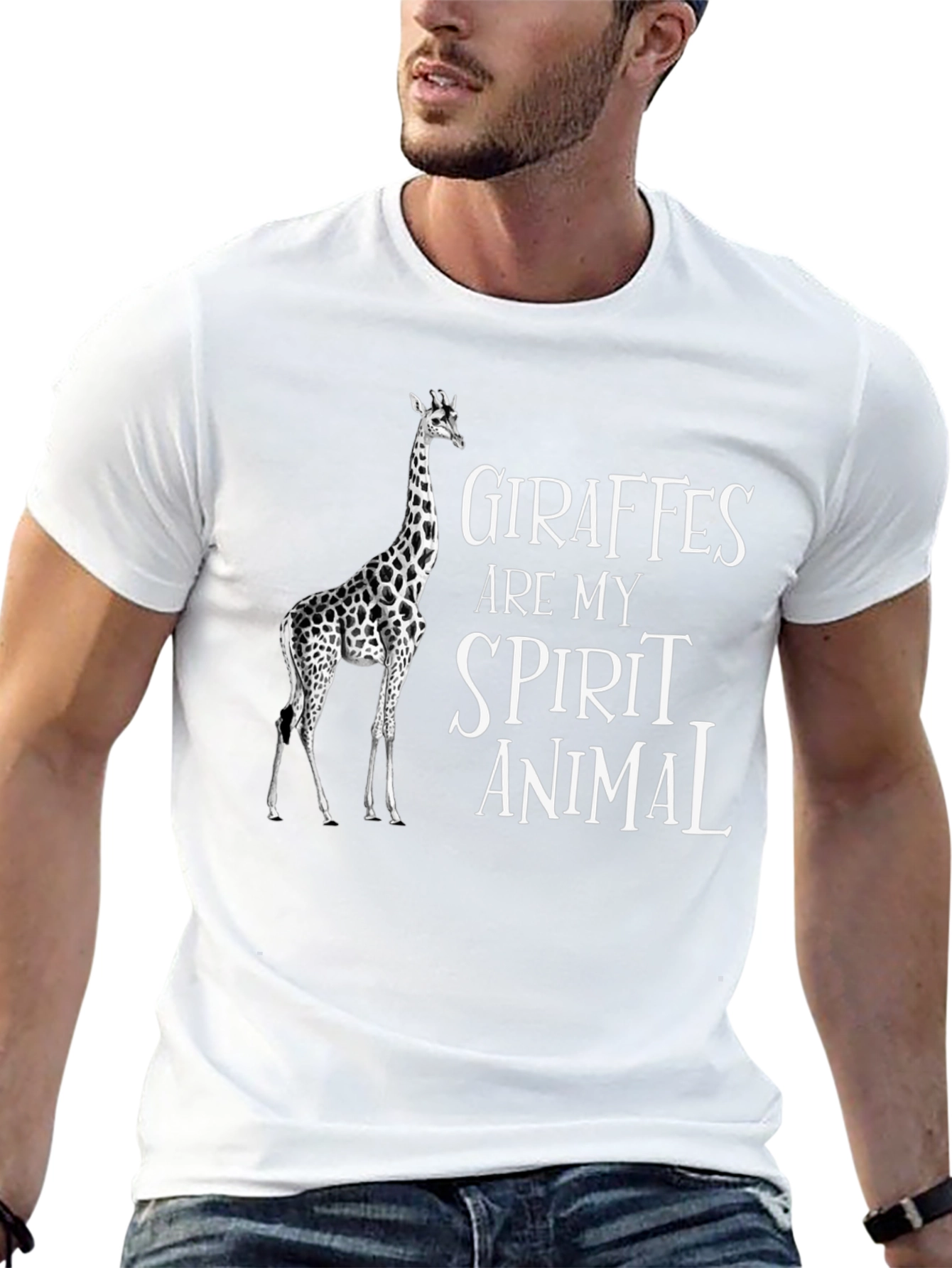 Black Giraffes Are My Spirit Animal T-Shirt view 13