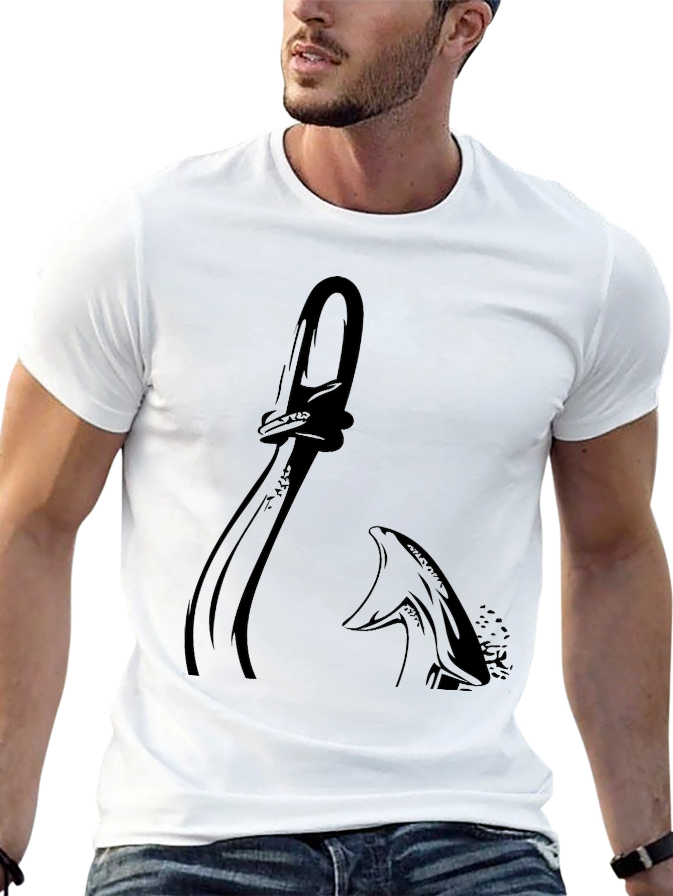Black Stylized Cleaver Graphic T-Shirt view 13