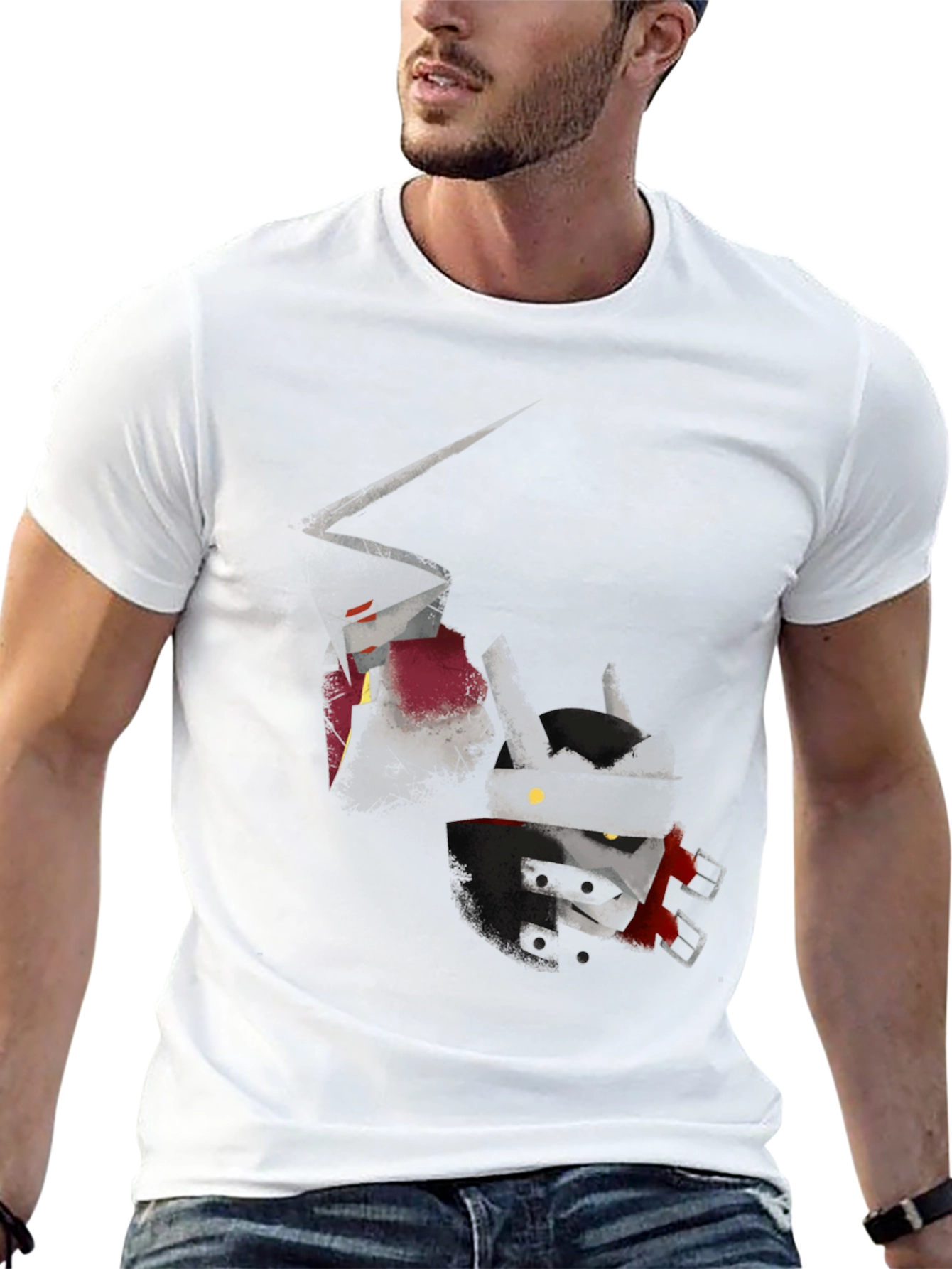 Black Abstract Robot Graphic T-Shirt view 13