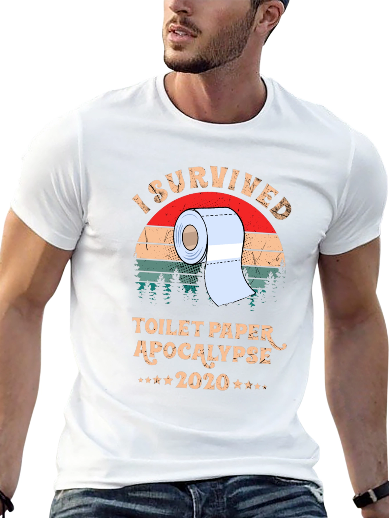 Black I Survived Toilet Paper Apocalypse 2020 T-Shirt view 13