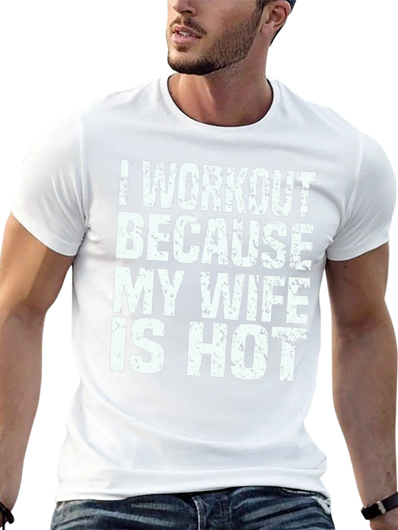 Black Funny Workout Wife T-Shirt view 13