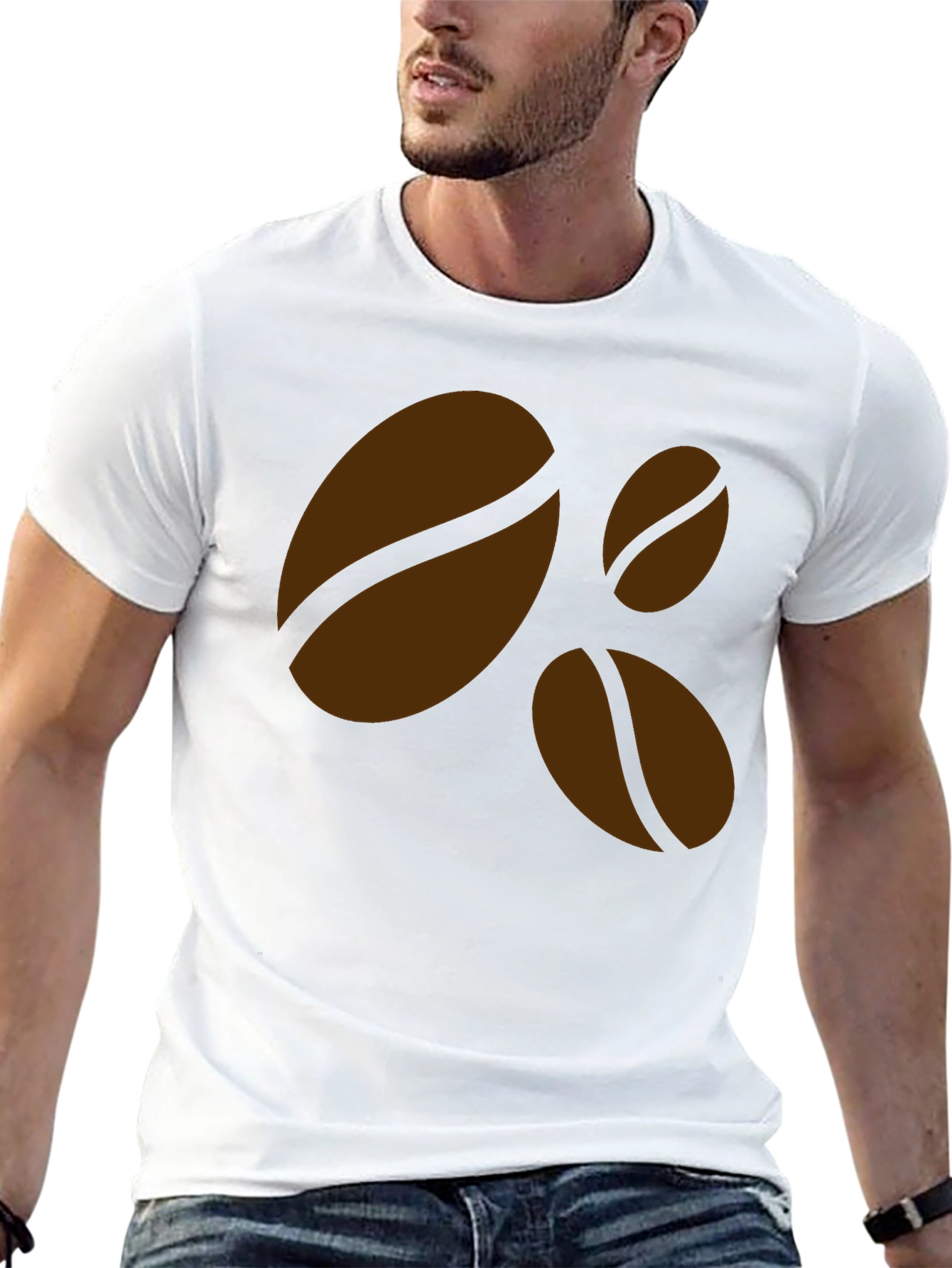Black Coffee Bean Graphic Black T-Shirt - Casual Style view 13