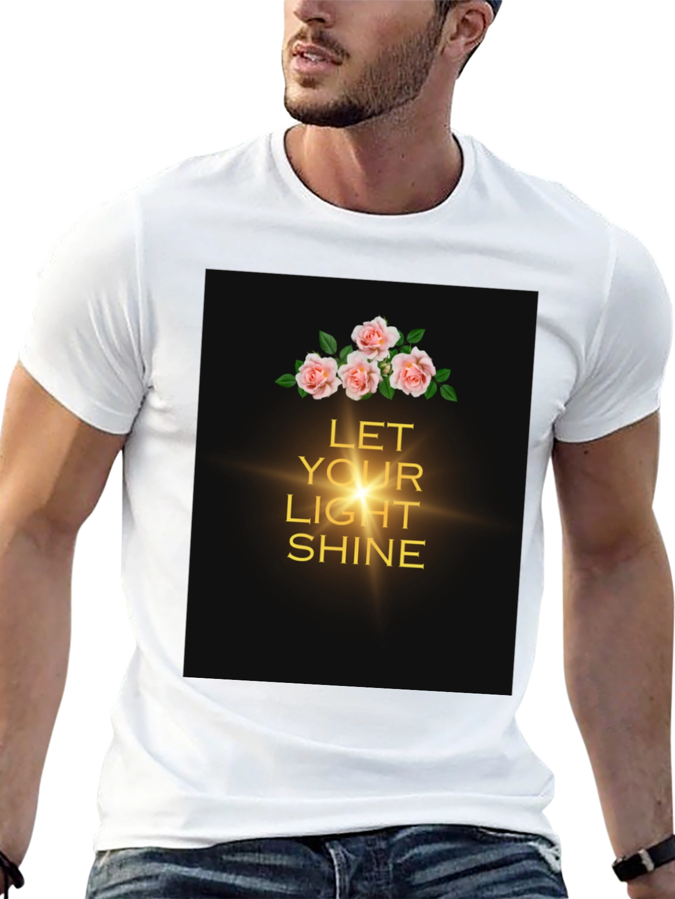 Black Floral Light Shine T-Shirt view 13