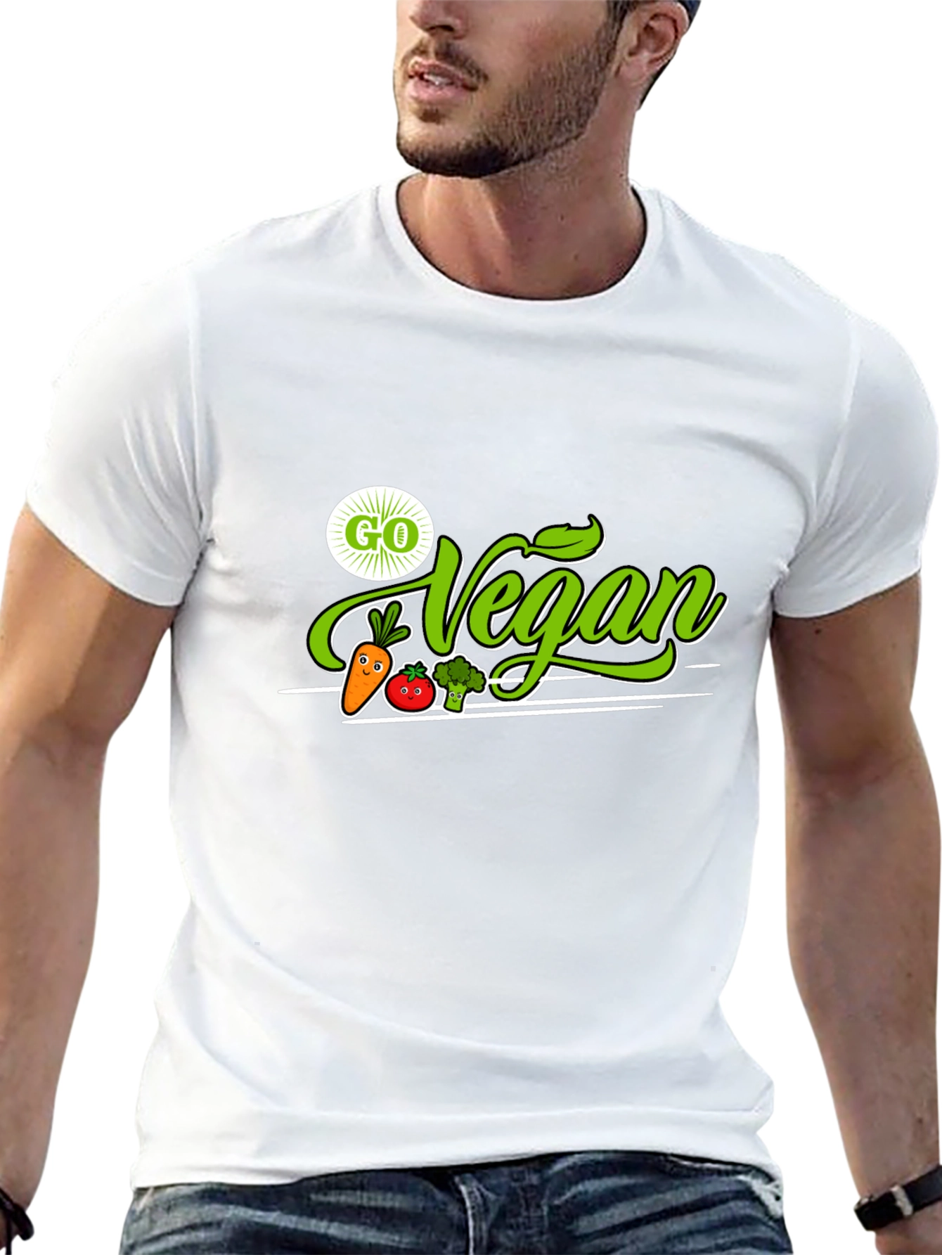 Black Go Vegan T-Shirt - Plant-Based Lifestyle Tee view 13