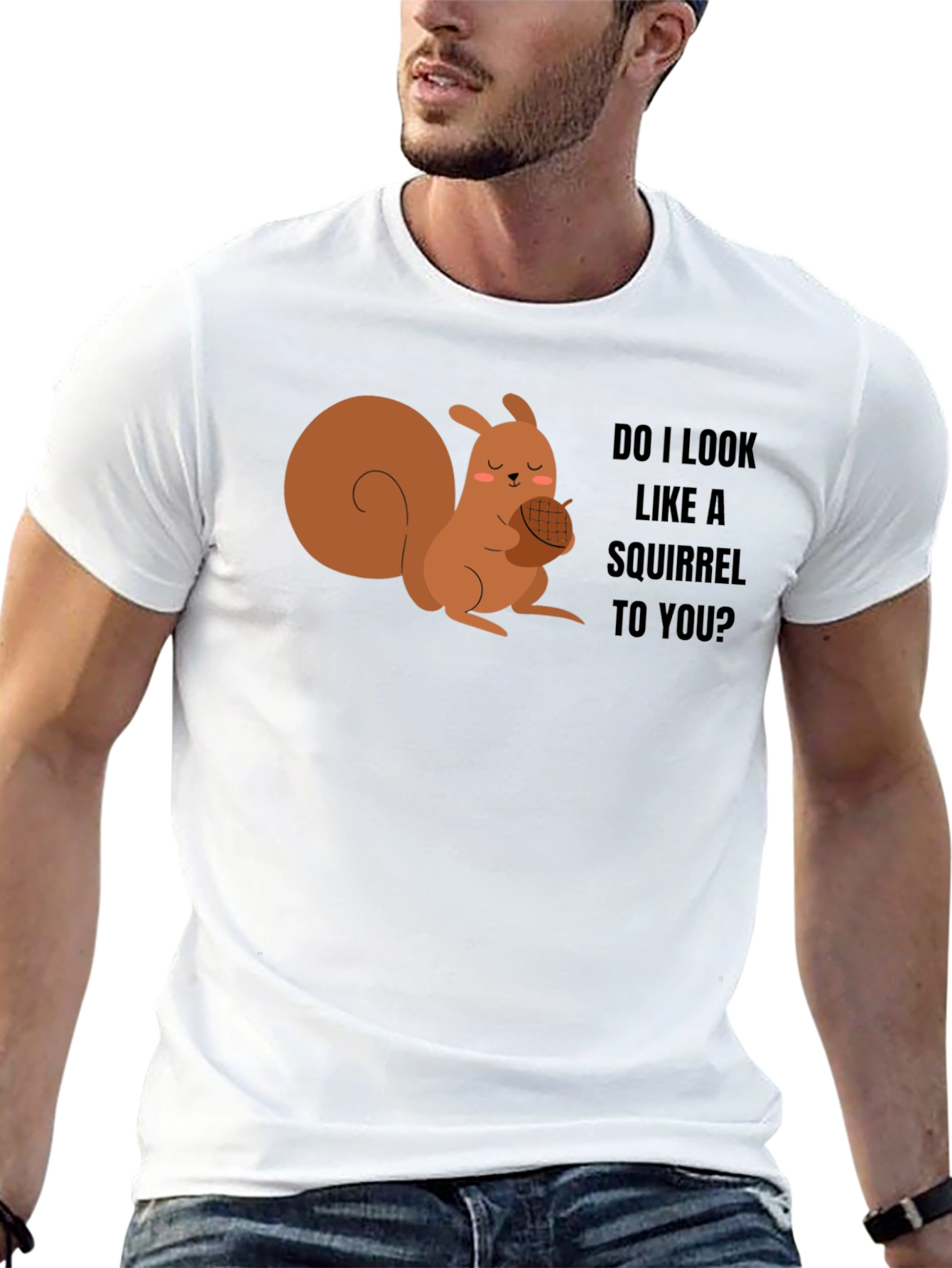 Black Funny Squirrel Graphic Tee - Do I Look Like a Squirrel to You? view 13