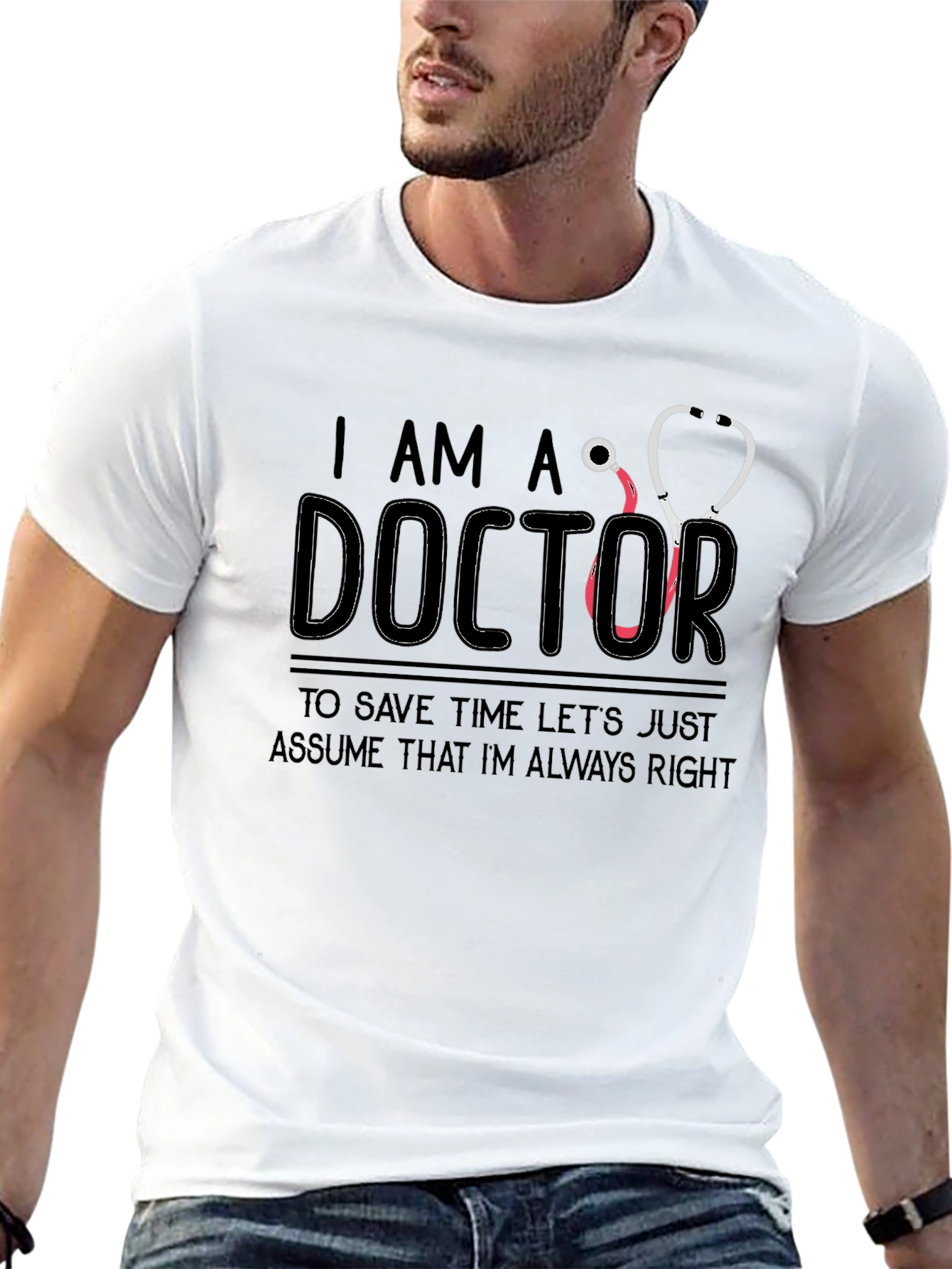 Black I am a Doctor T-Shirt Funny Medical Gift view 13