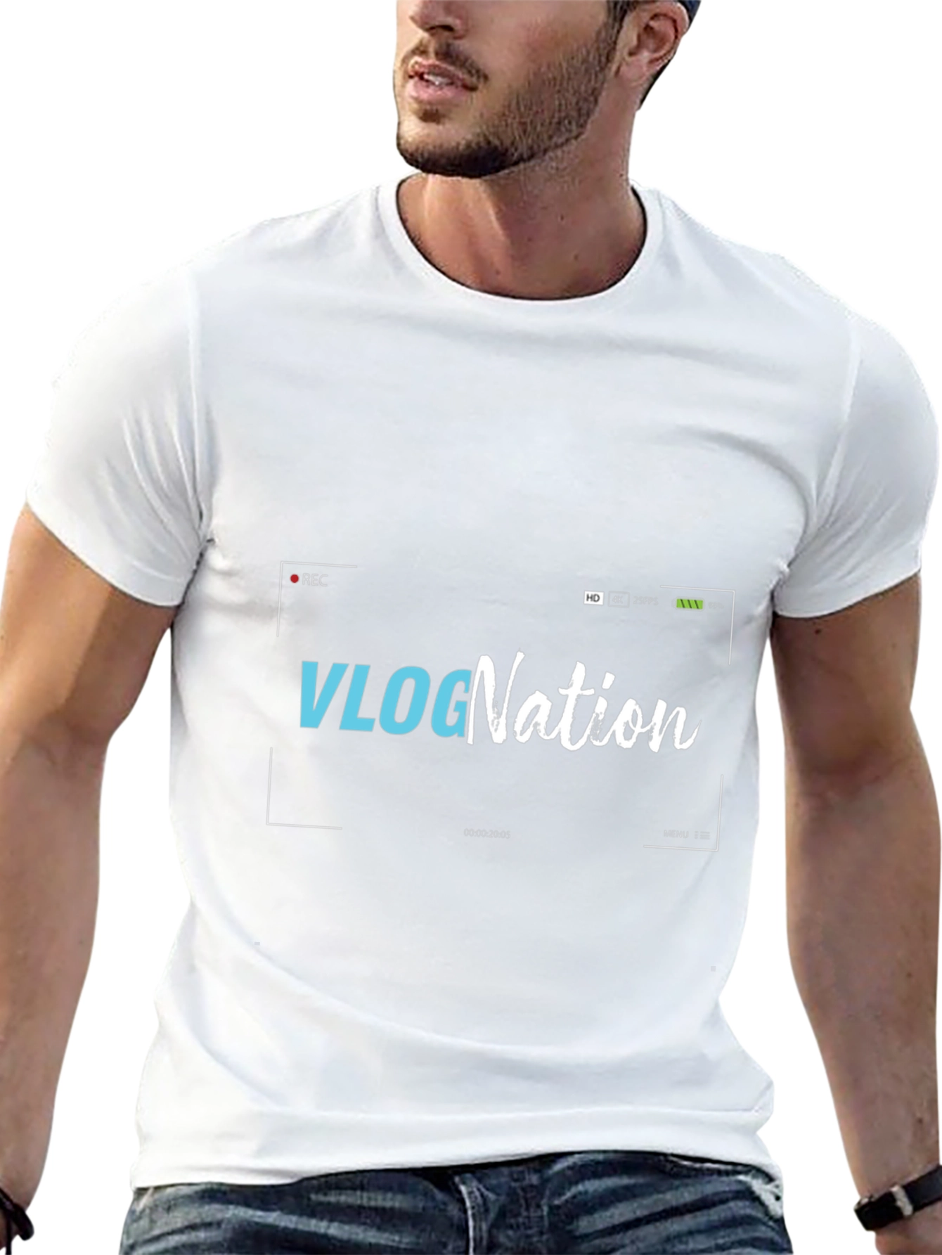 Black VlogNation Graphic Tee - Black Cotton Short Sleeve Shirt view 13