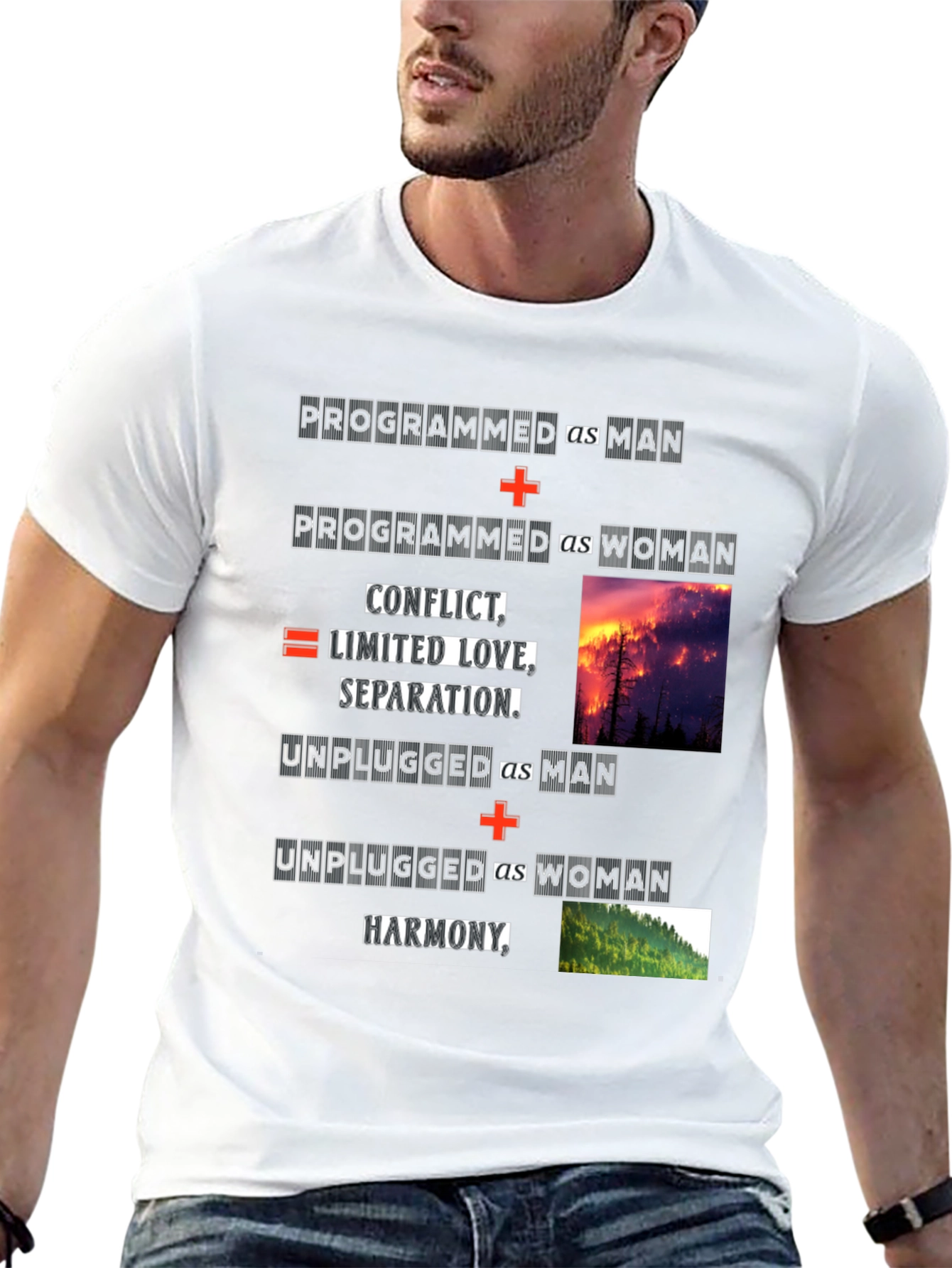 Black Programmed vs Unplugged T-Shirt view 13