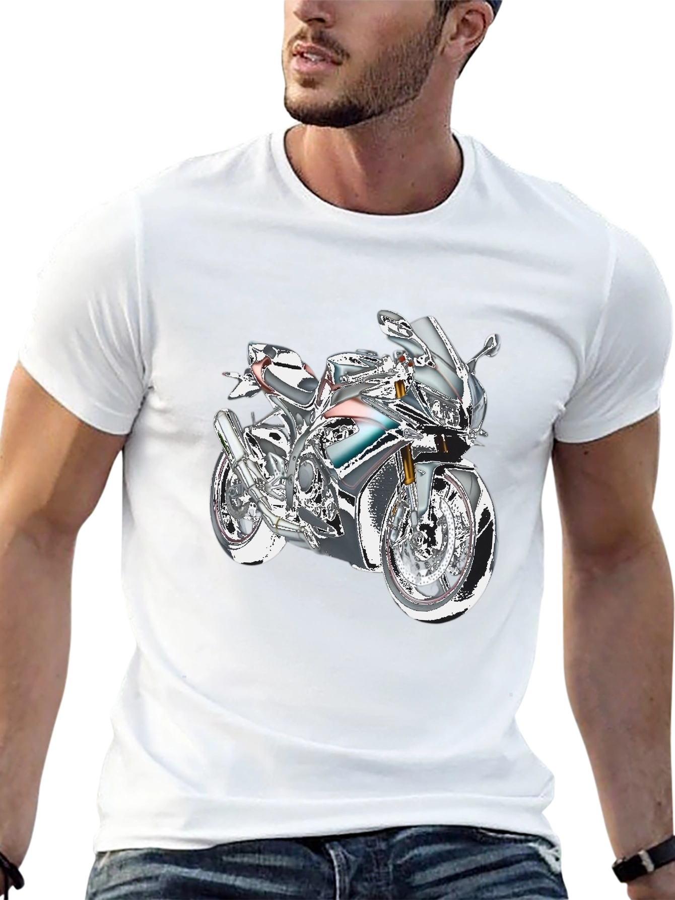 Black Motorcycle Graphic Tee - Ride in Style view 13