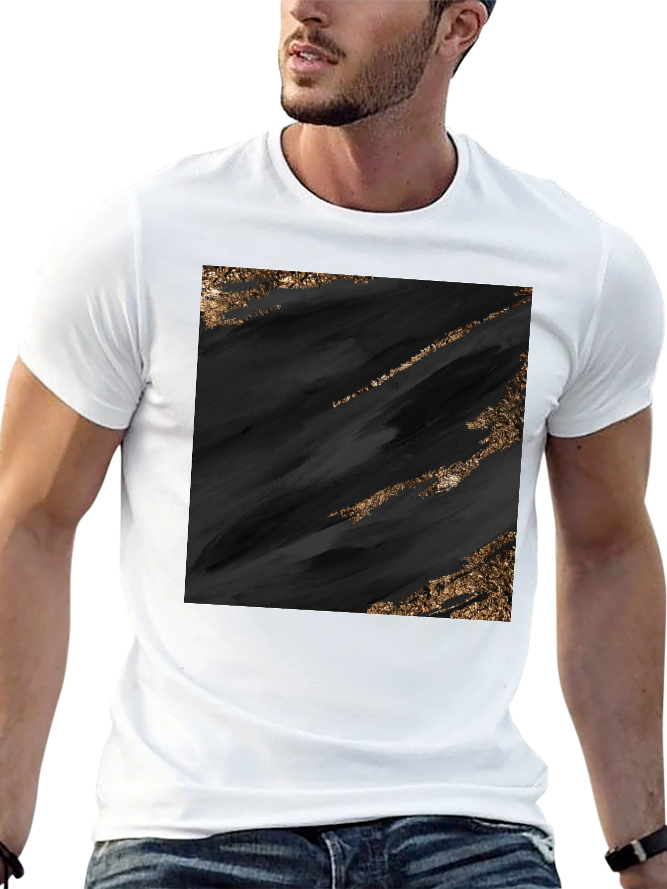Black Abstract Art Black Tee view 13