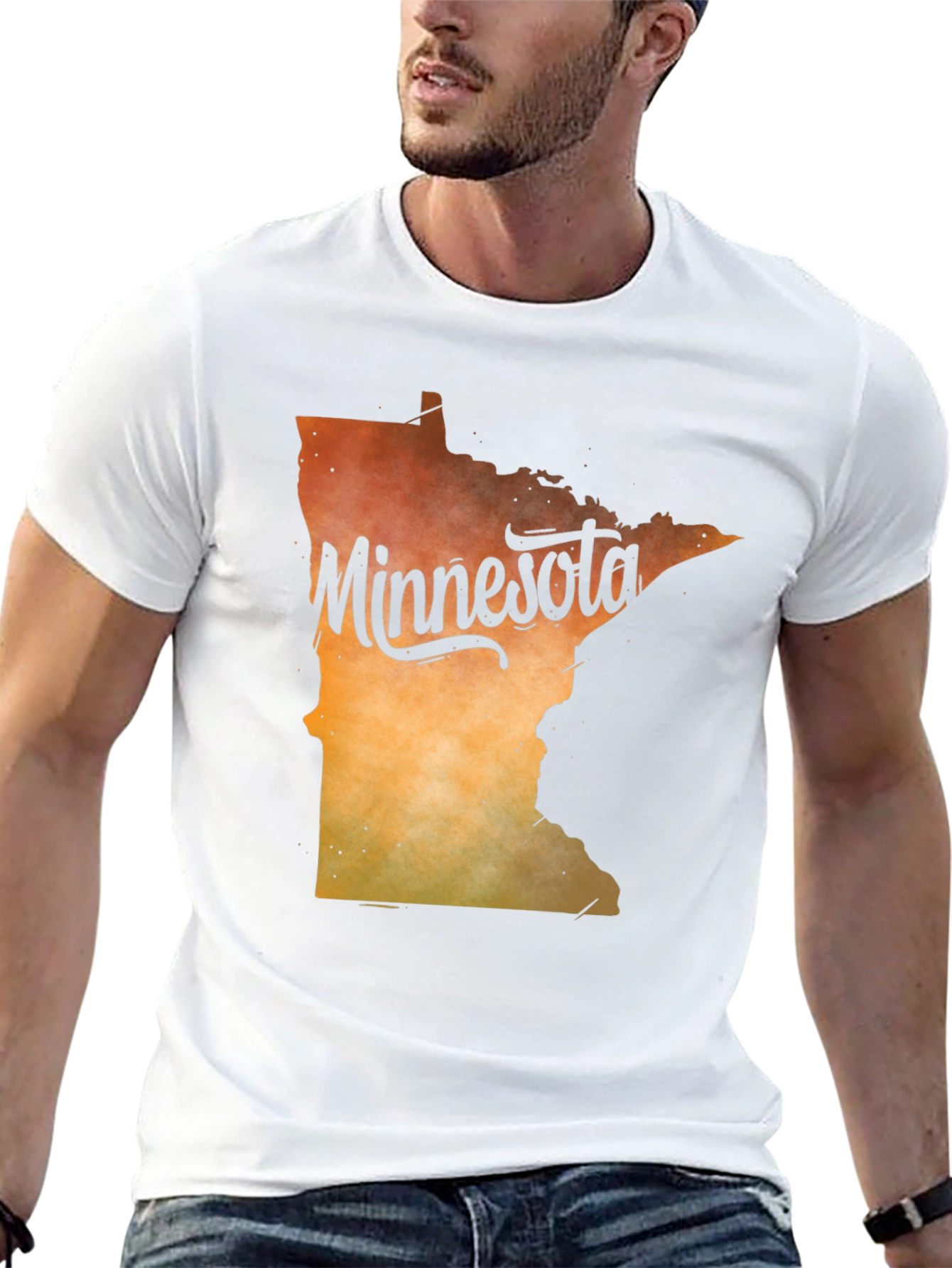 Black Minnesota State Outline Graphic T-Shirt view 13