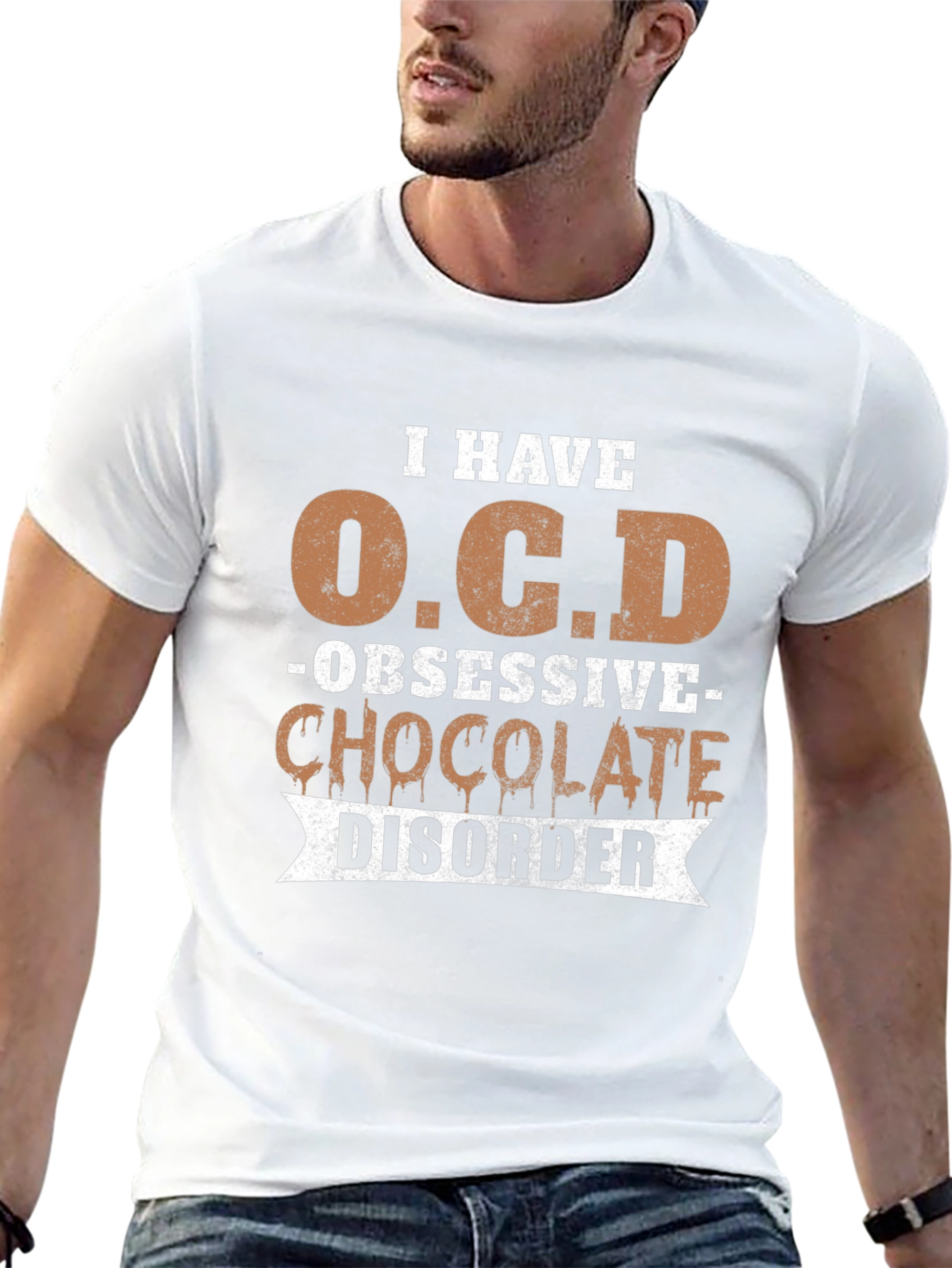 Black Obsessive Chocolate Disorder Graphic T-Shirt view 13