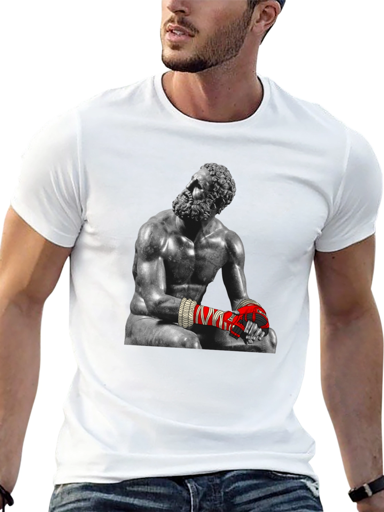 Black The Boxer Statue Graphic Tee - Unique Design view 13