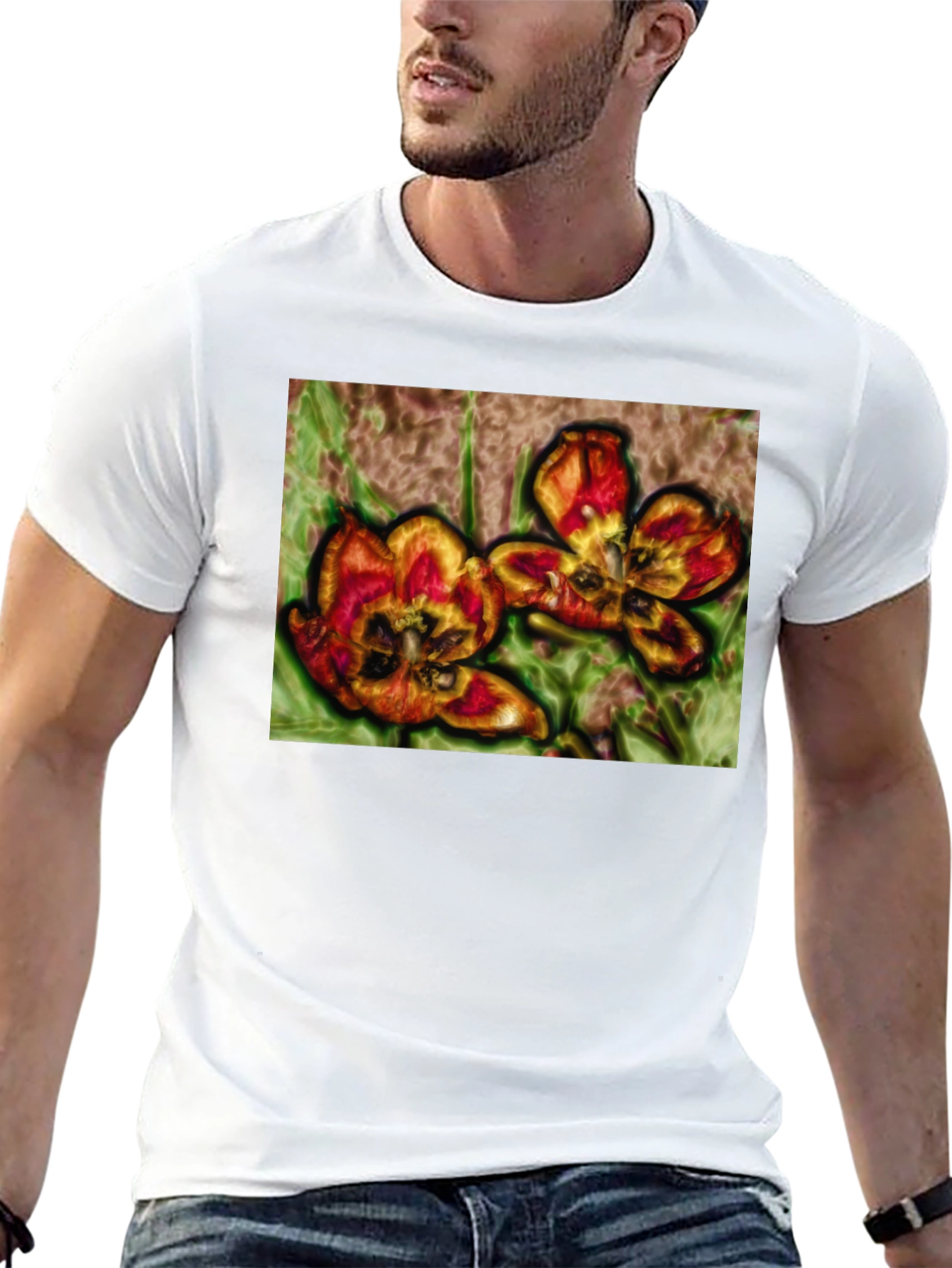Floral Graphic Print T-Shirt - 13