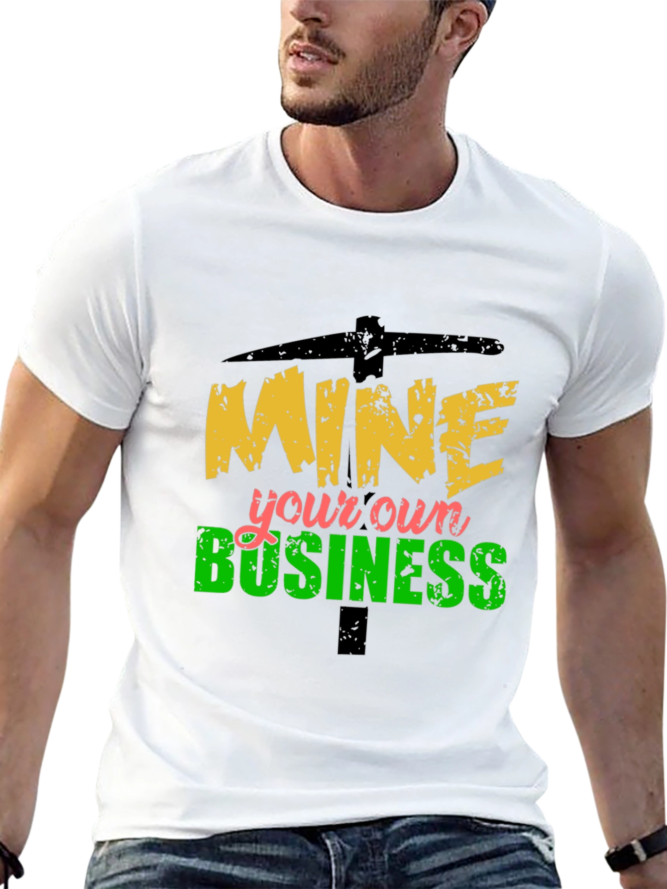 Black Mine Your Own Business Graphic Tee view 13