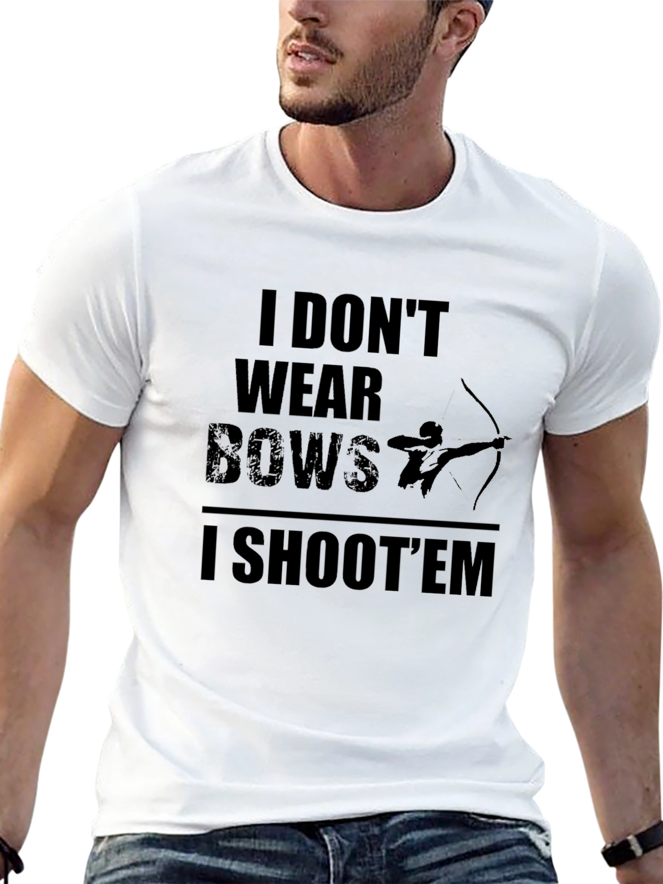 Black Archer T-Shirt - I Don't Wear Bows I Shoot 'Em view 13