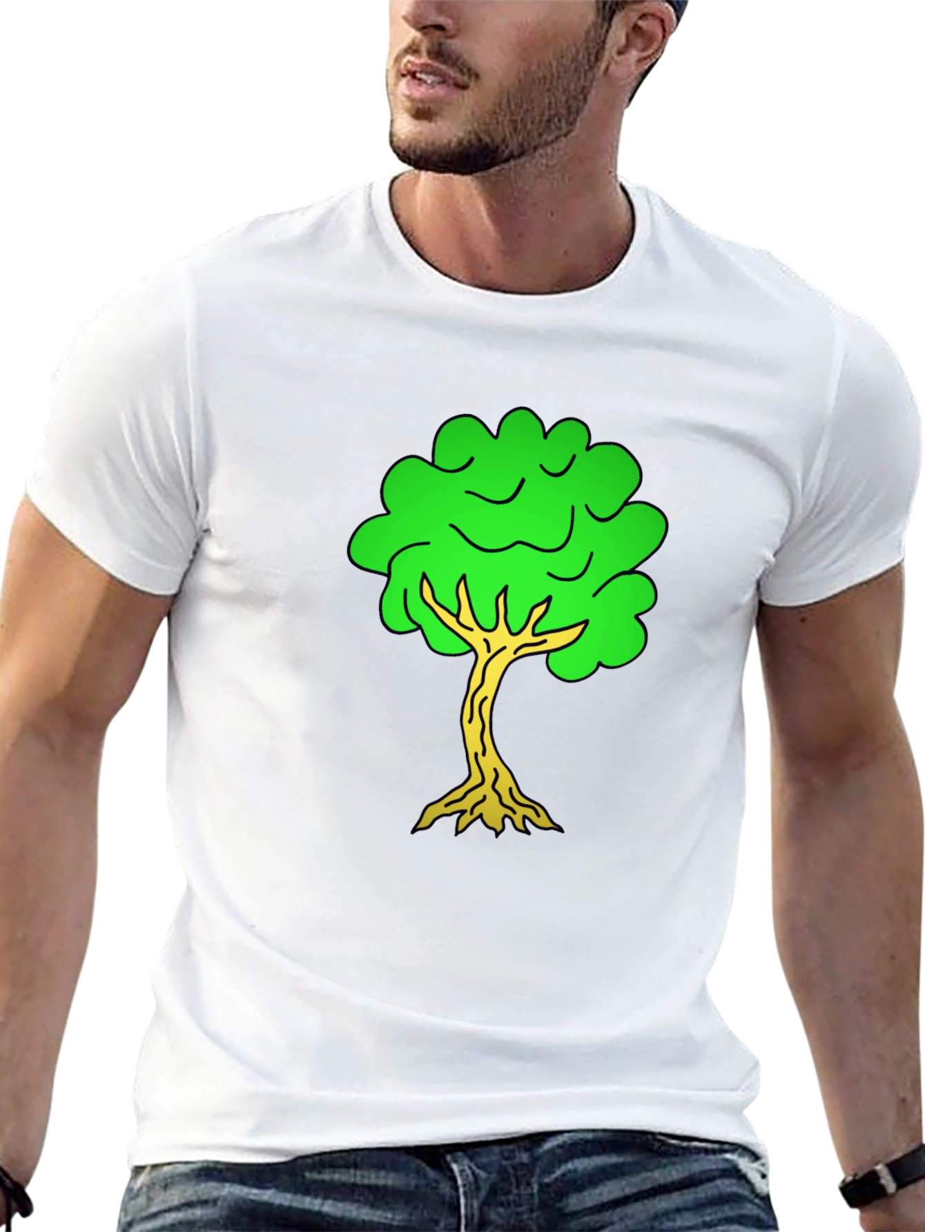 Black Cartoon Tree Black T-Shirt view 13