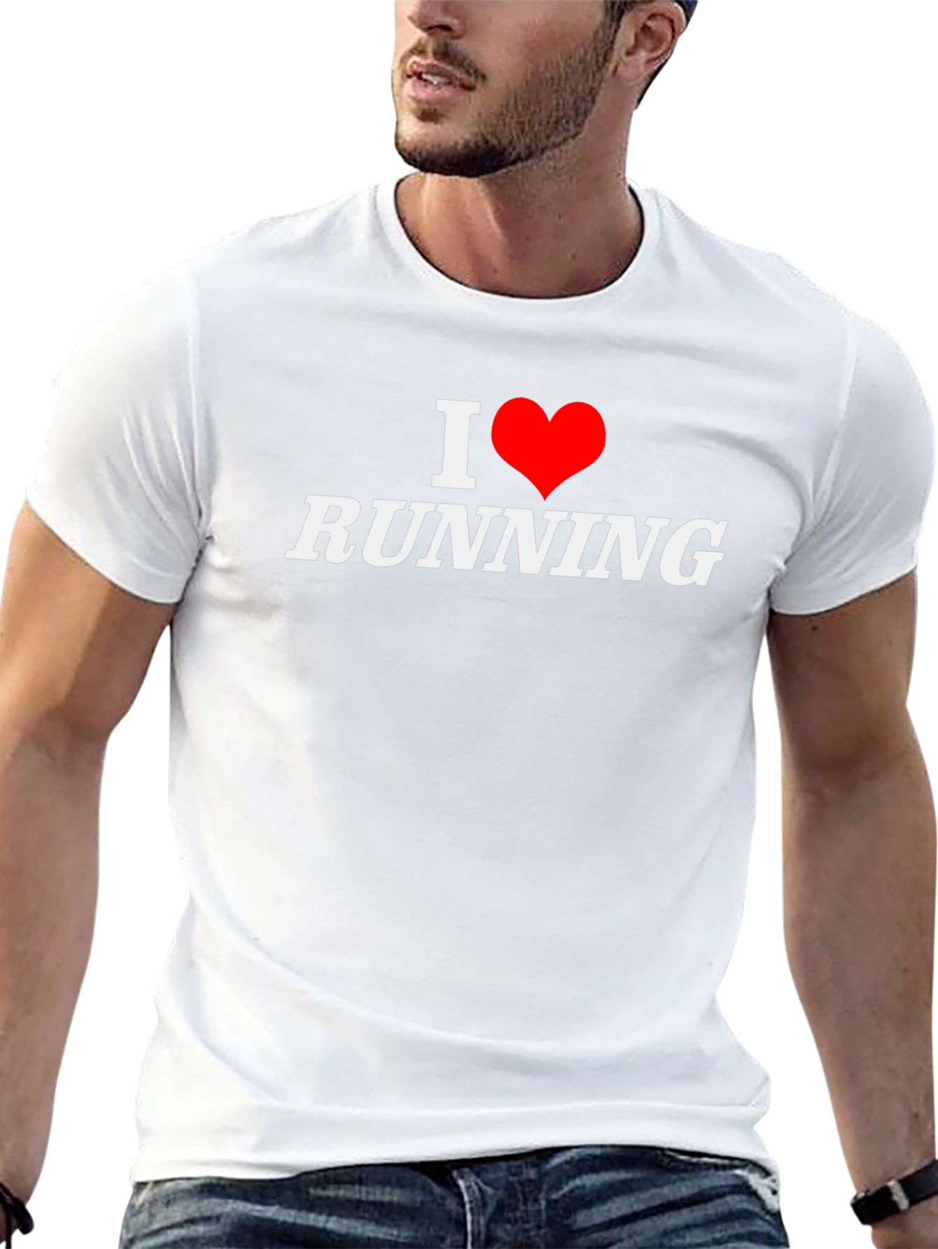 Black I Heart Running Black Cotton Tee view 13