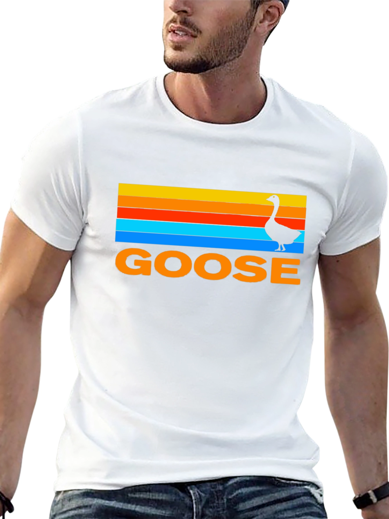 Black Retro Goose T-Shirt - Sunset Graphic Tee view 13