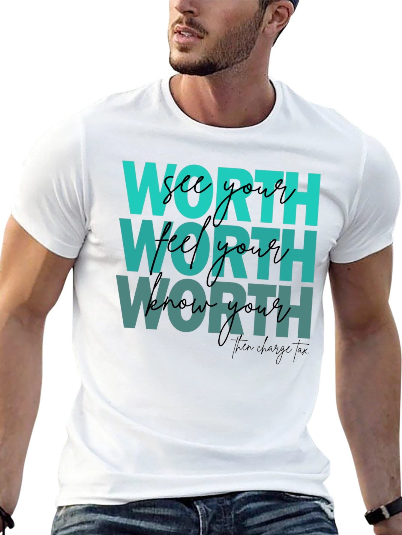 Black Know Your Worth Graphic Tee view 13