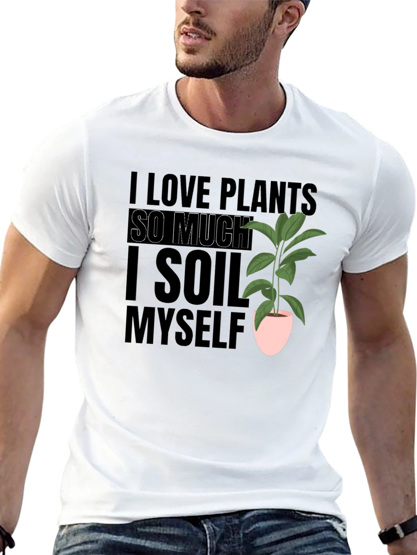 Black I Love Plants T-Shirt Funny Gardening Tee view 13