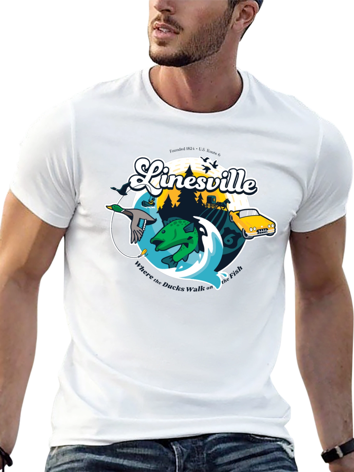 Black Linesville Graphic T-Shirt view 13