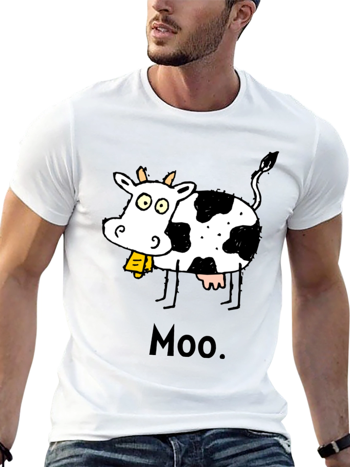 Black Moo Cow Graphic T-Shirt - Black view 13