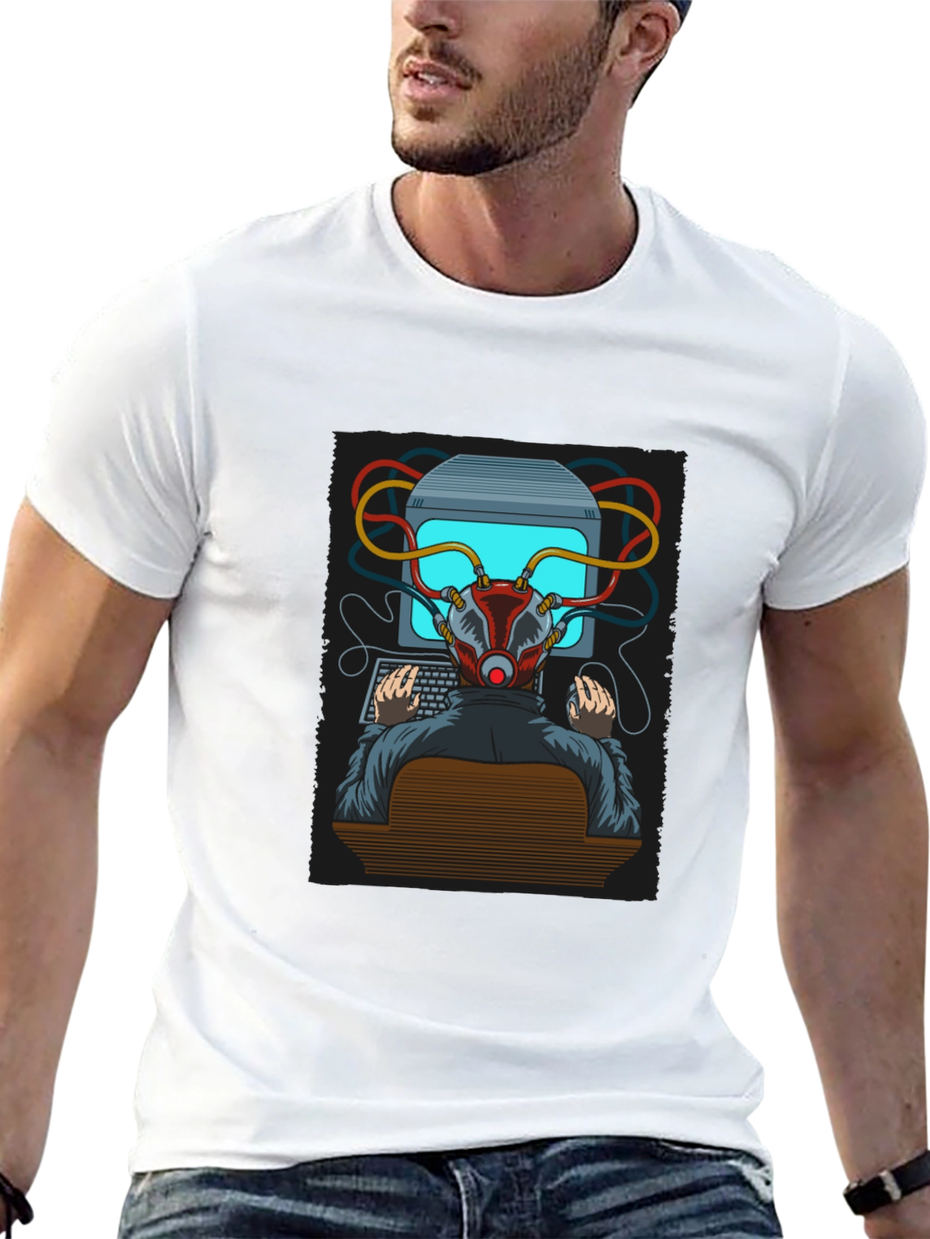 Black Hacker Graphic T-Shirt - Cyberpunk Style Tee view 13
