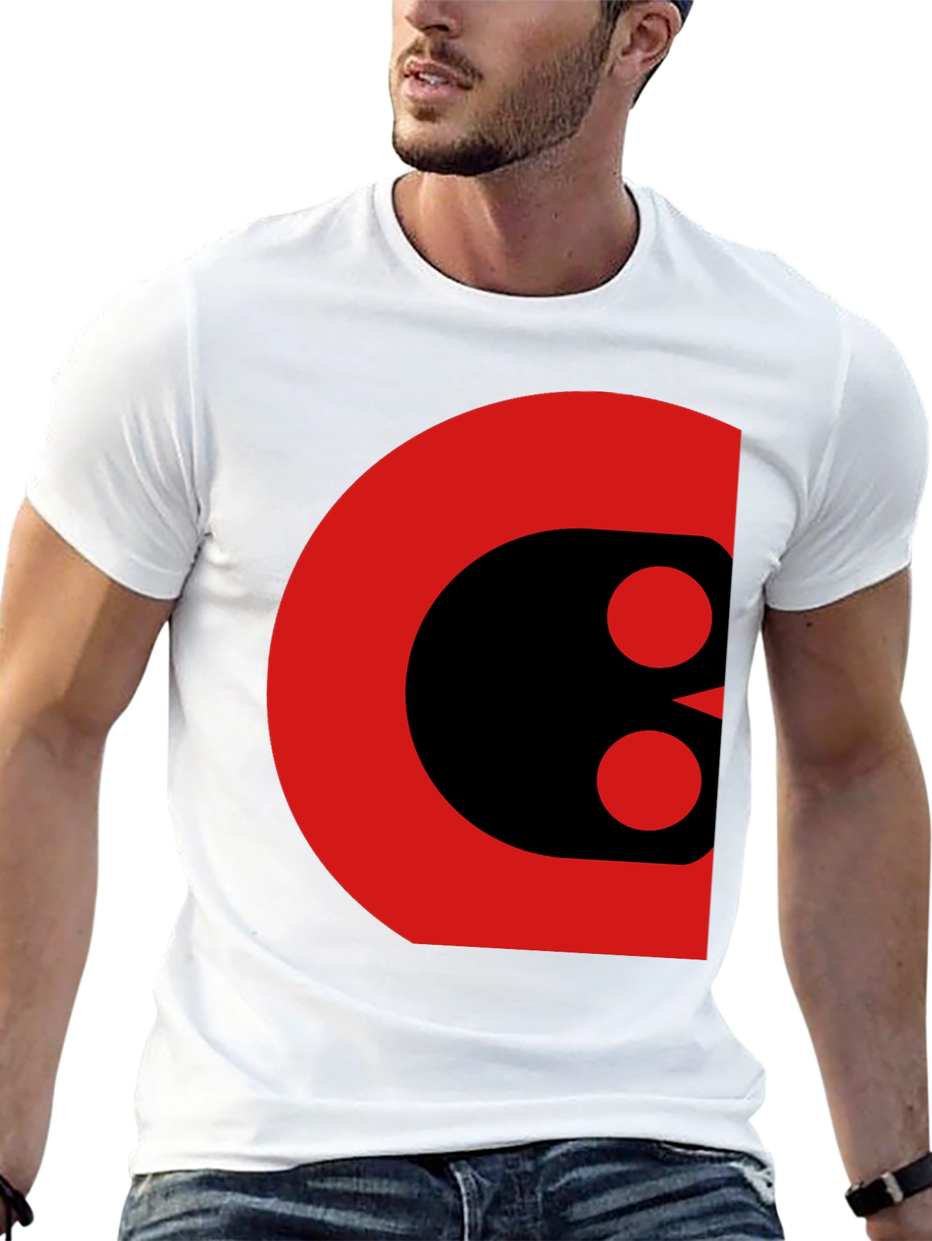 Black Bold Graphic Tee - Abstract Red and Black Design view 13