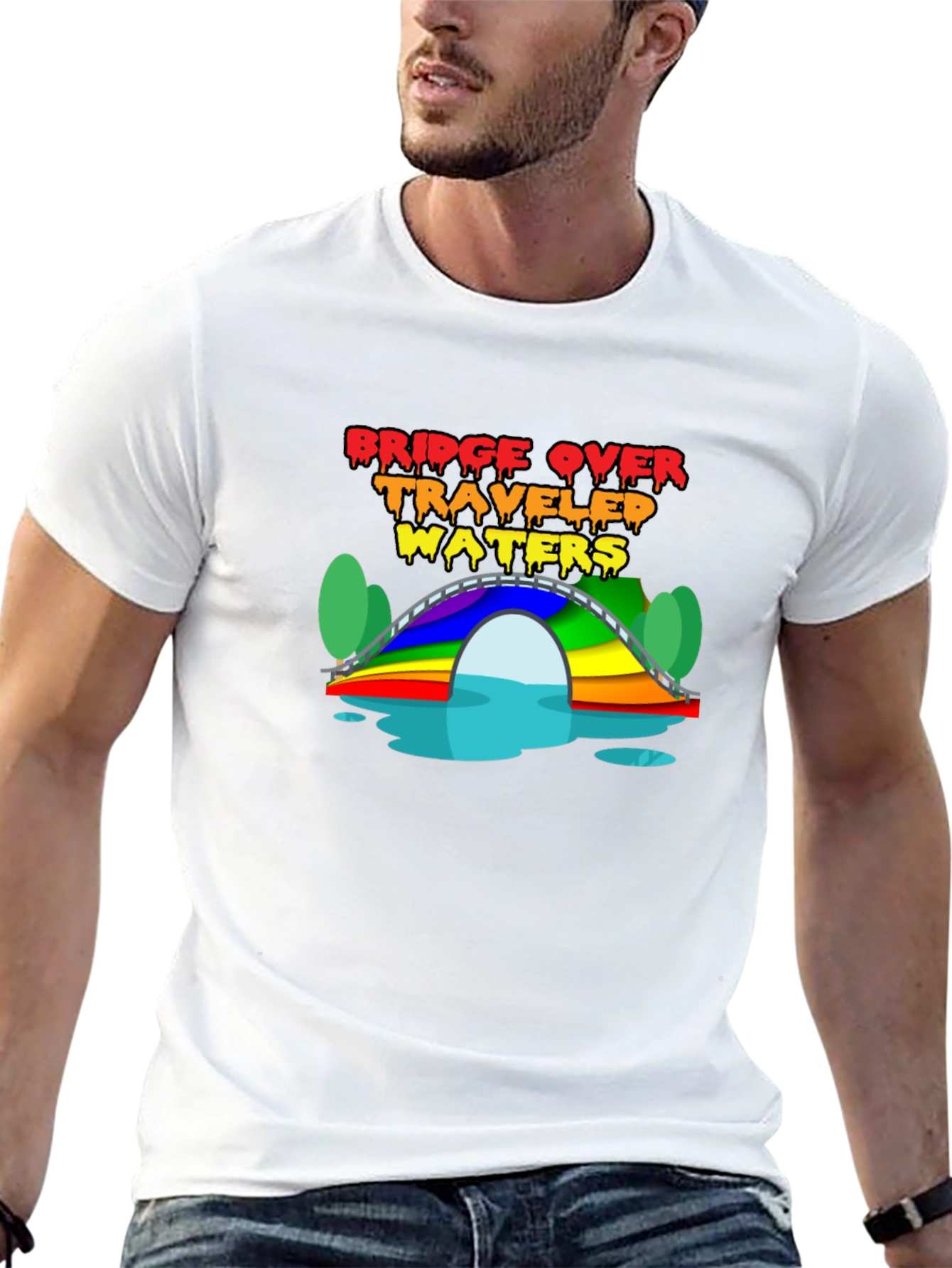 Black Bridge Over Traveled Waters T-Shirt view 13