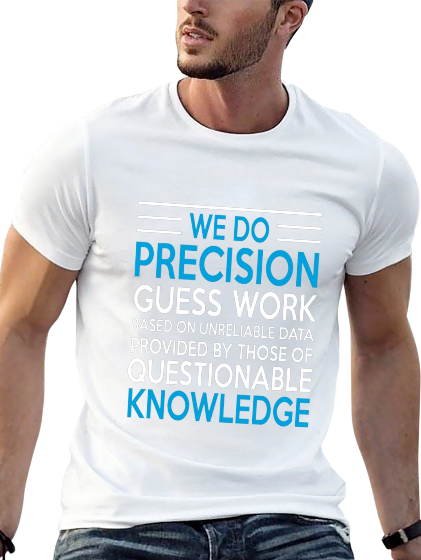 Black Precision Guesswork T-Shirt - Funny Data Analyst Tee view 13