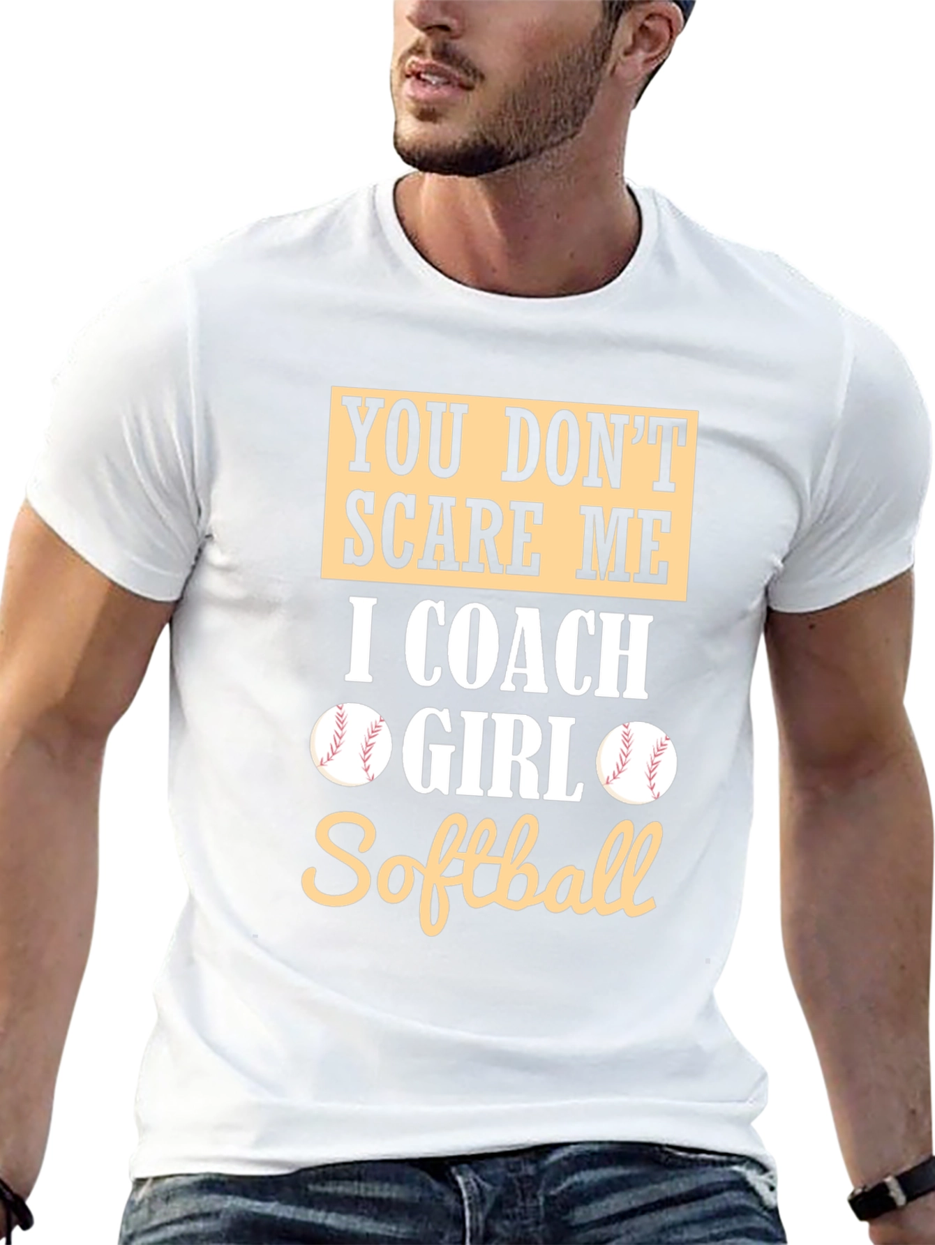 Black Softball Coach T-Shirt - You Don't Scare Me view 13