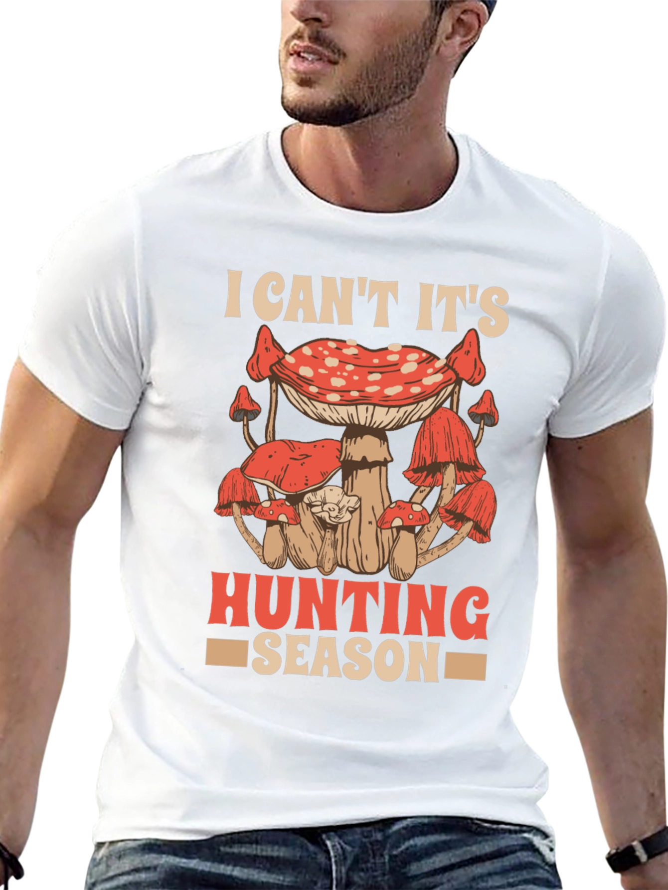 Black Mushroom Hunting Season Graphic Tee view 13