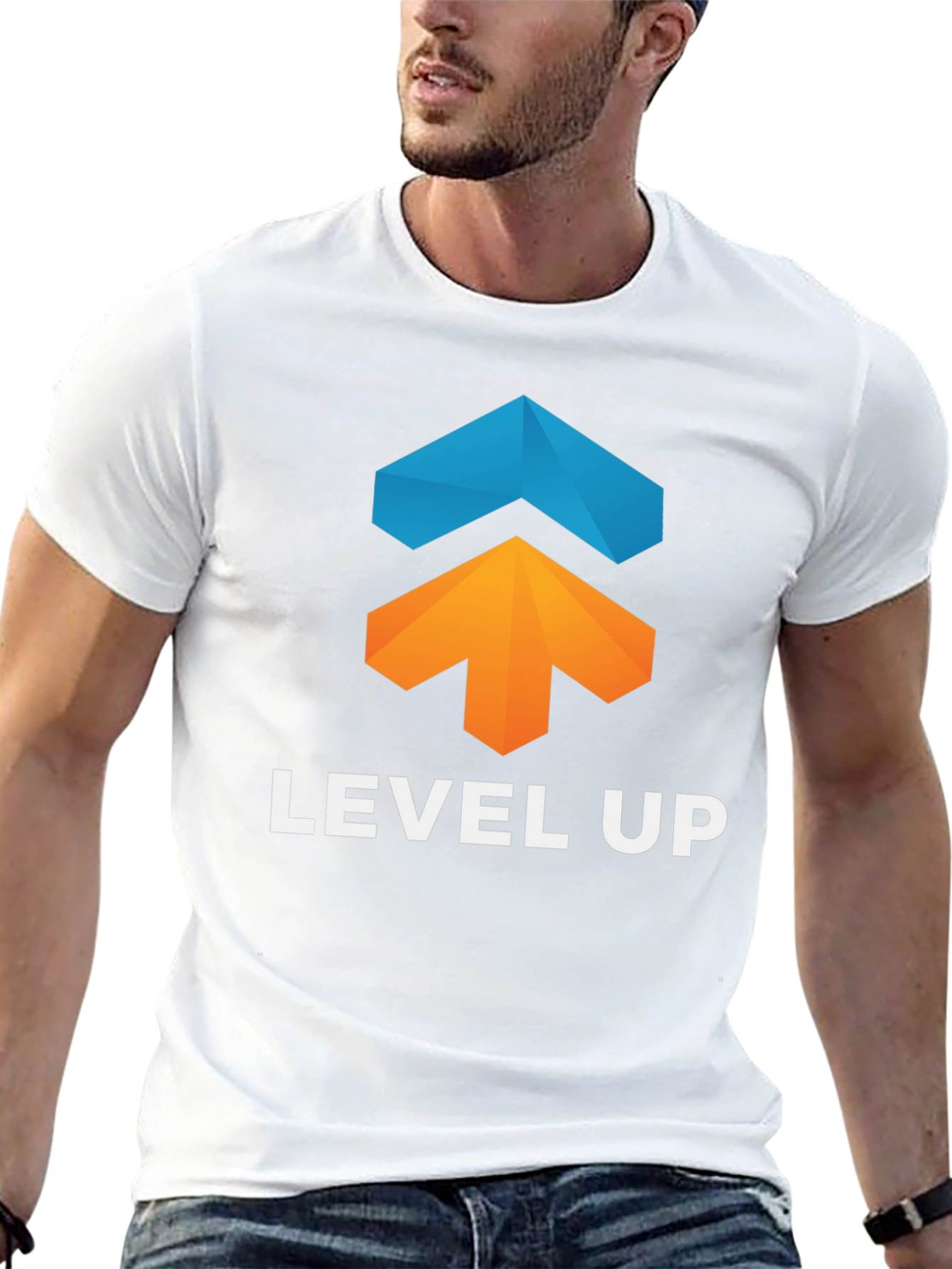 Level Up Graphic Tee - Black Cotton Blend - 13