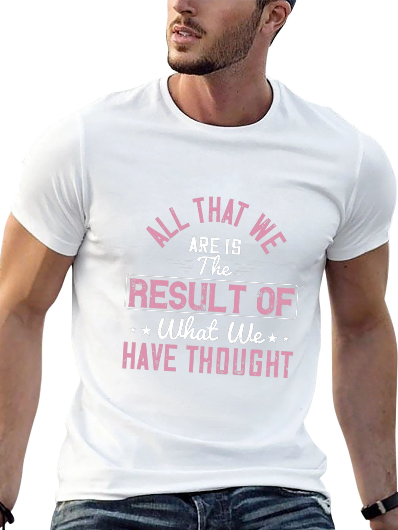 Black Inspirational Quote T-Shirt - "Result of Thought" view 13