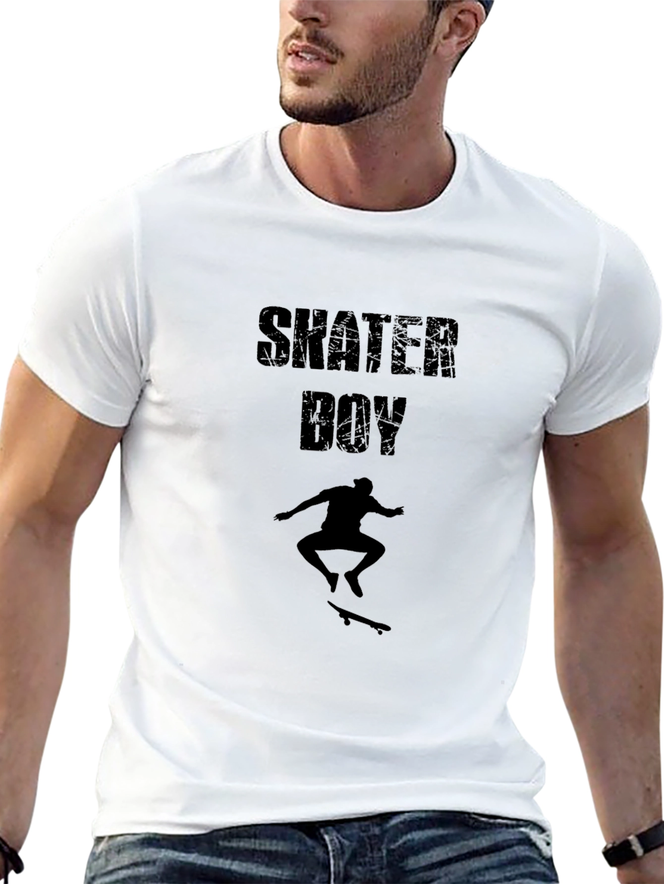 Black Skater Boy Black T-Shirt - Cool Graphic Tee view 13