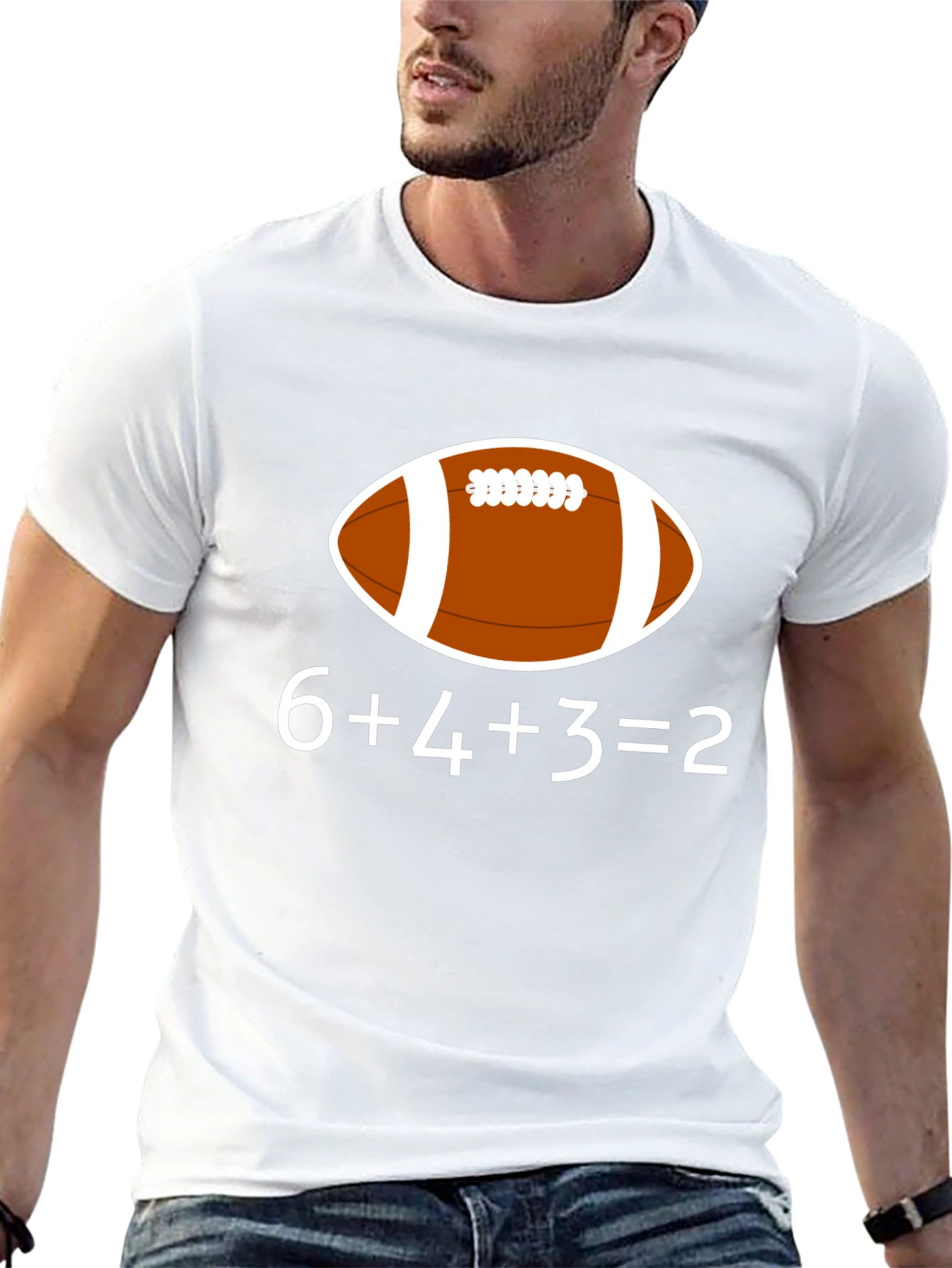 Black Funny Football Math T-Shirt view 13