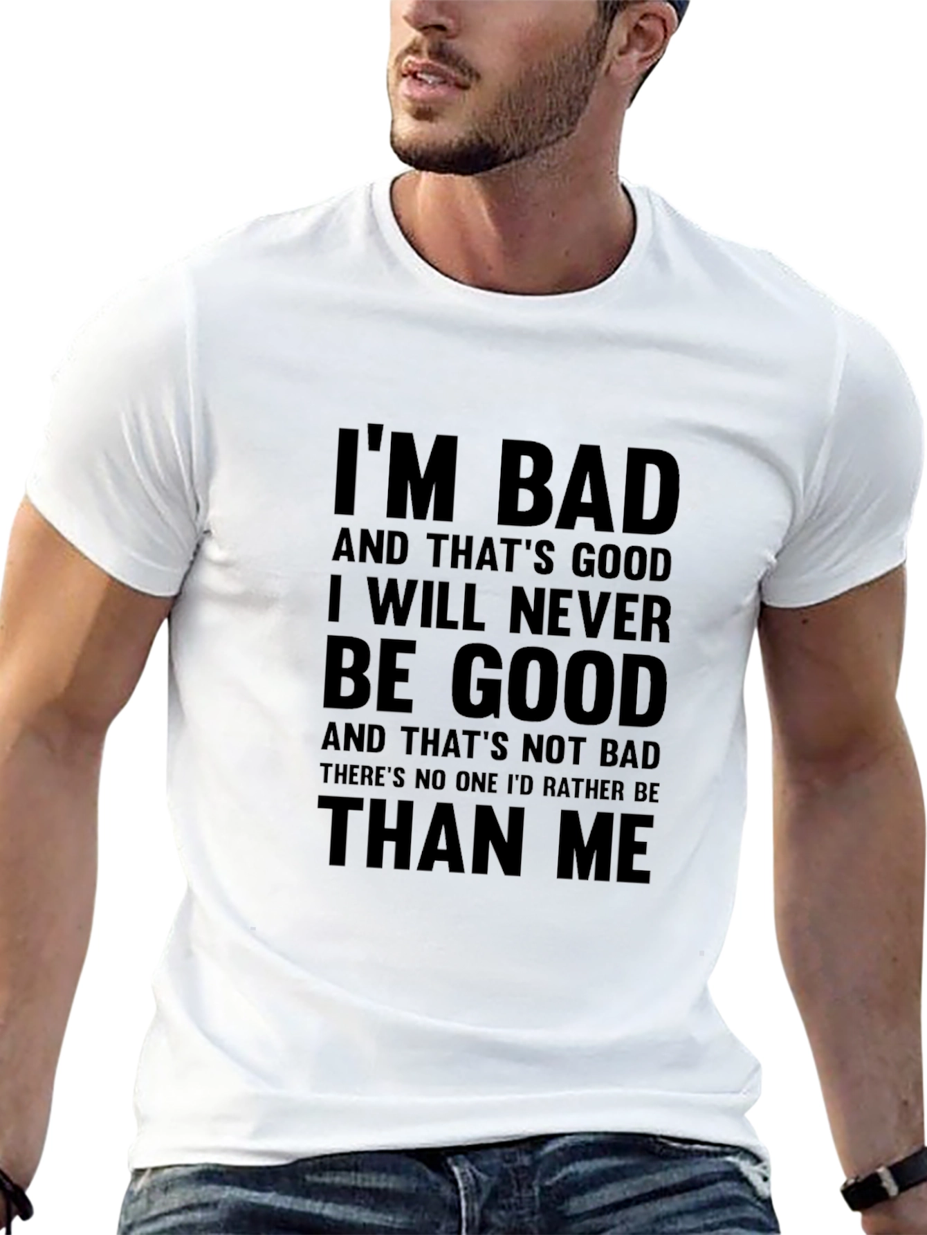 Black I'm Bad Graphic Print T-Shirt - Men's view 13