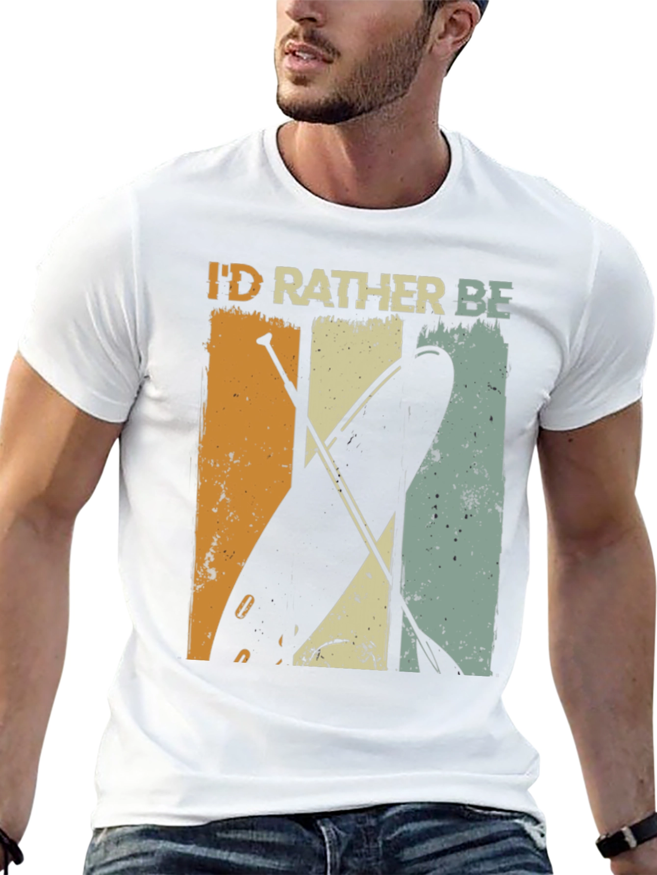 Black I'd Rather Be Paddle Boarding T-Shirt - Vintage Style view 13
