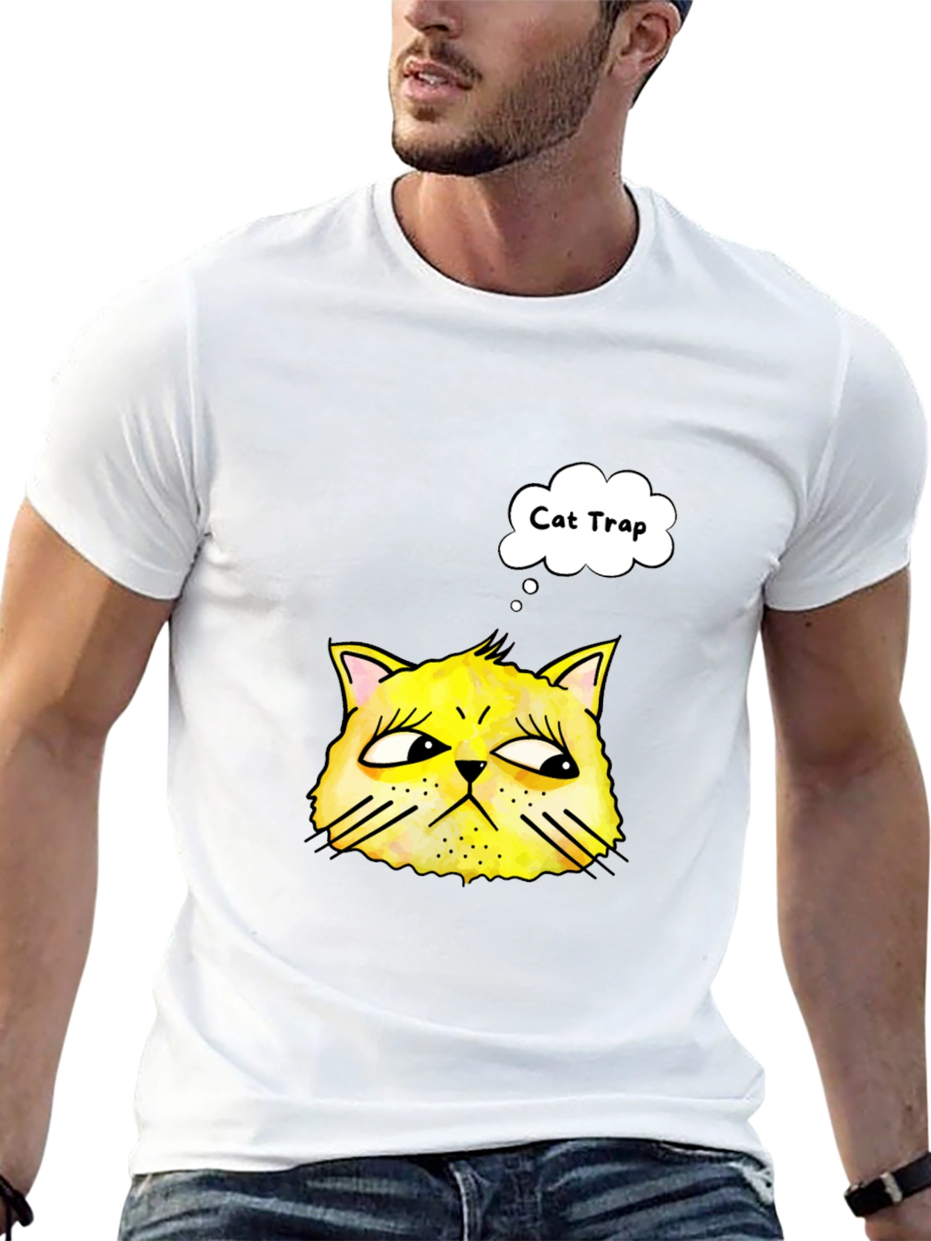 Black Cat Trap T-Shirt - Funny Graphic Tee view 13