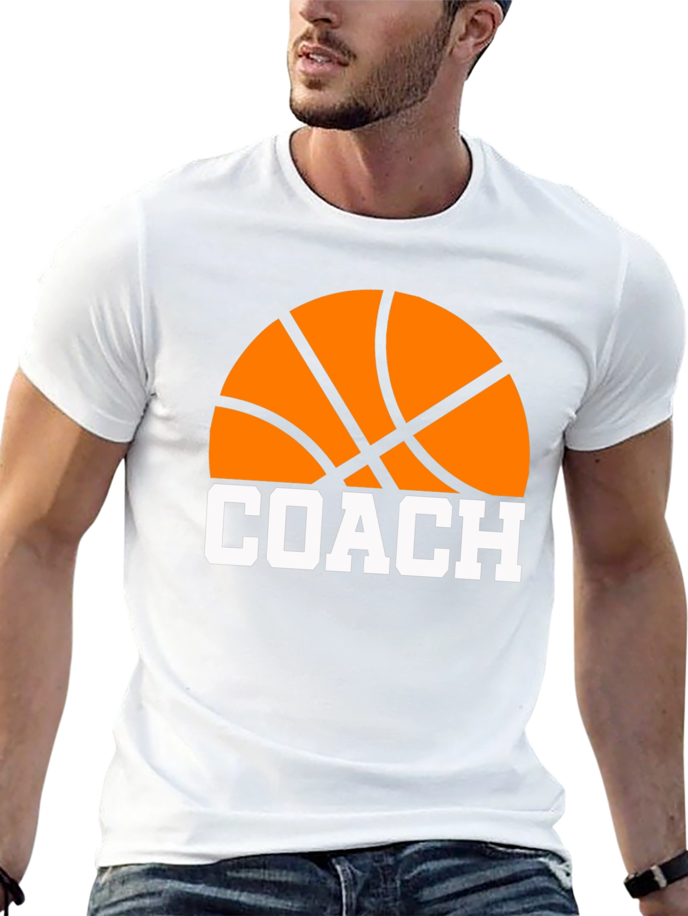 Black Basketball Coach T-Shirt view 13