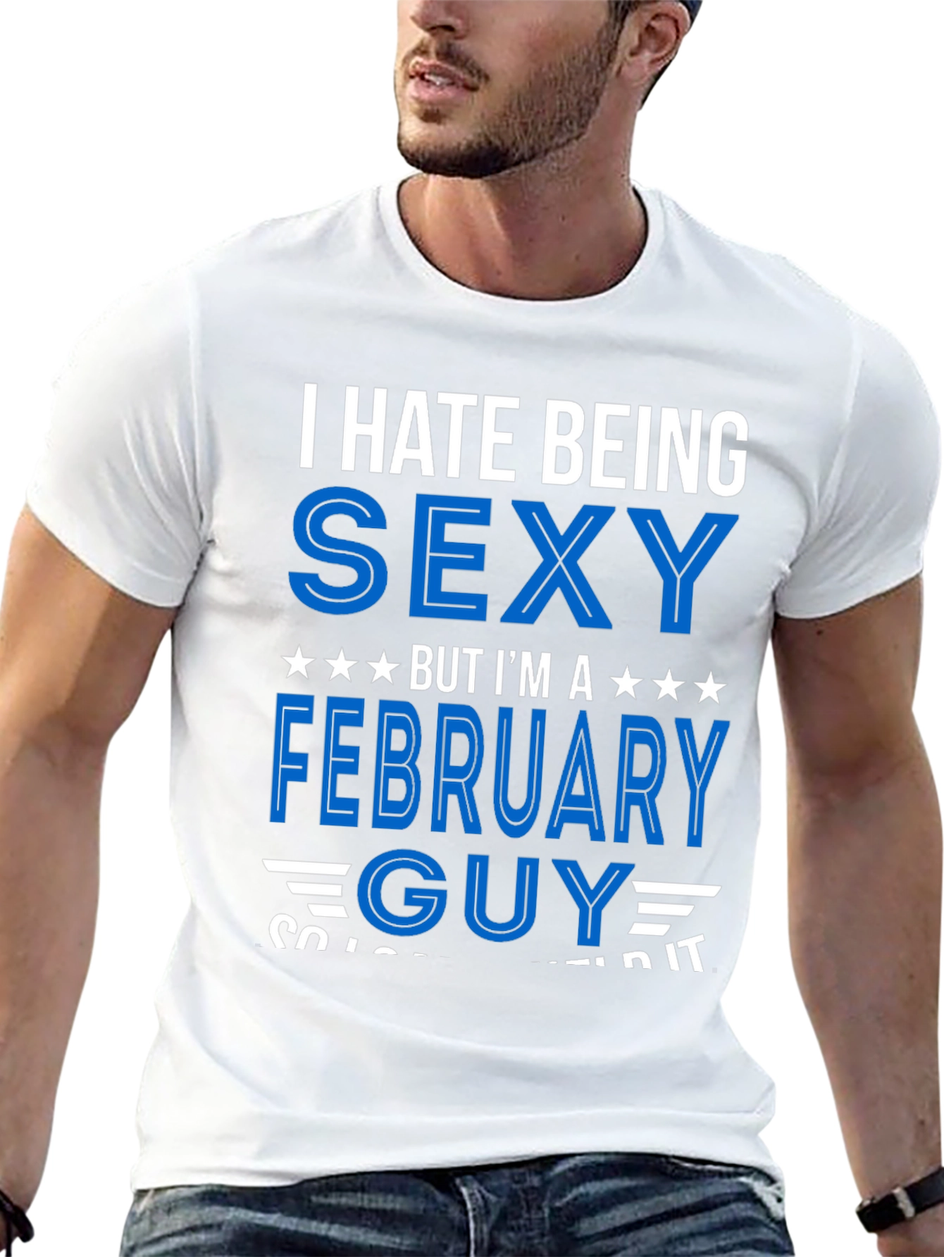Black I Hate Being Sexy February Guy T-Shirt view 13