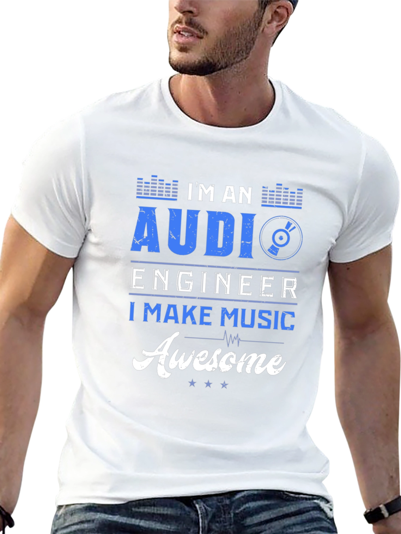 Black Audi Engineer Music Awesome T-Shirt view 13