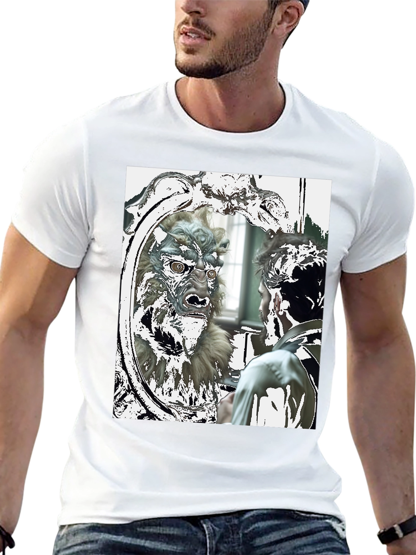 Black Monster Reflection Graphic Tee view 13