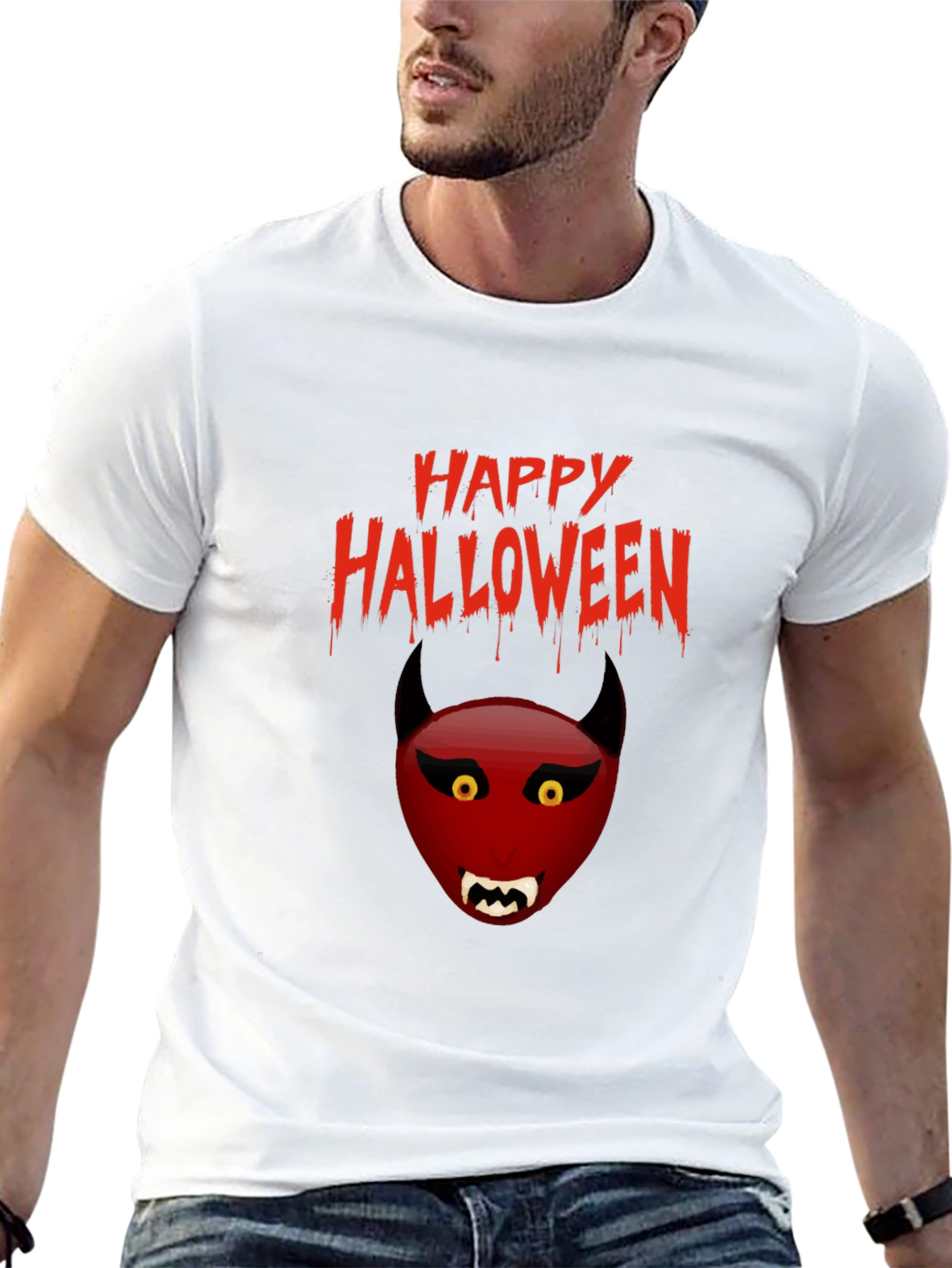 Black Happy Halloween Devil Graphic Tee view 13